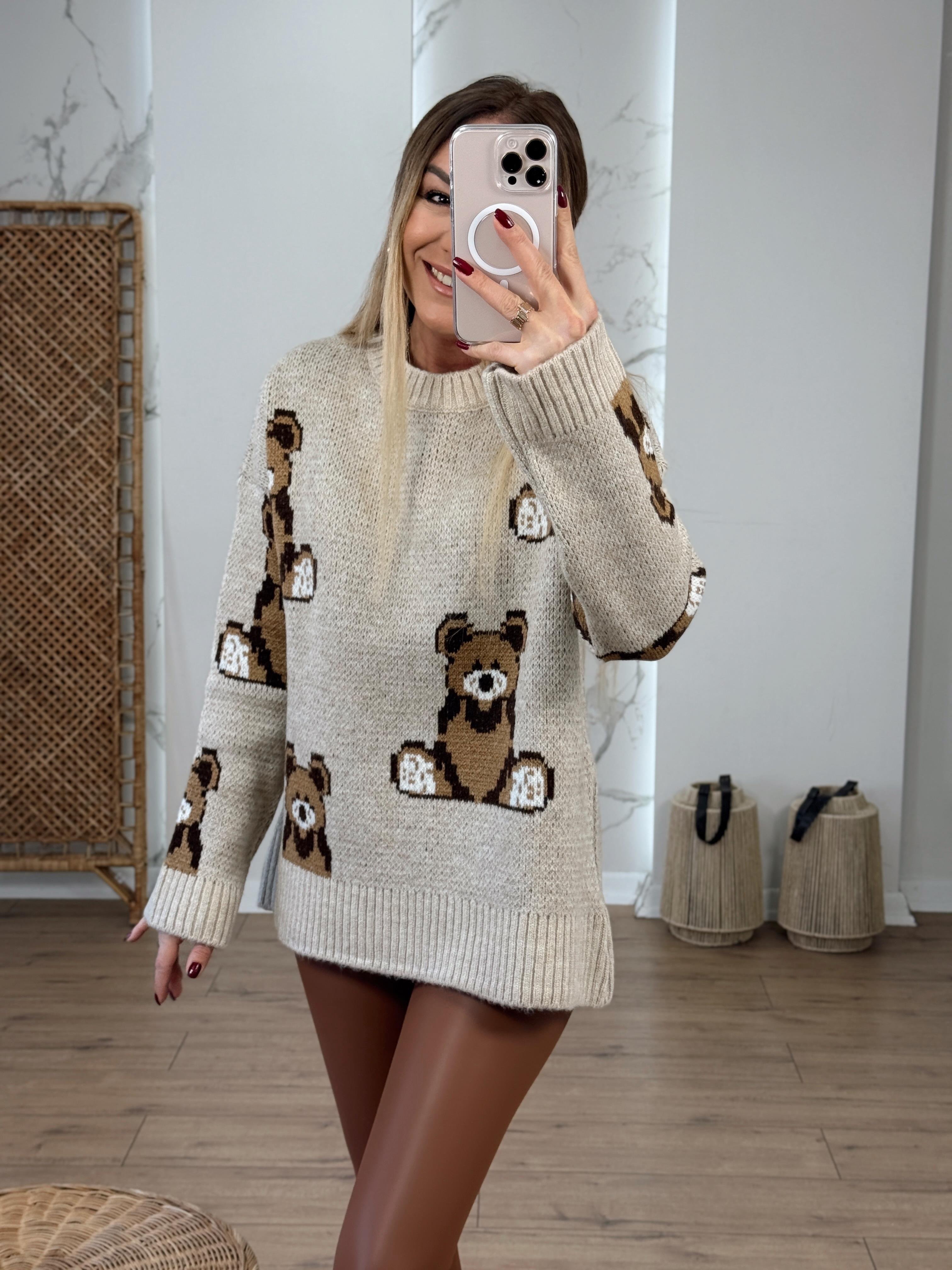 Ayıcıklı Oversize Kazak BEJ