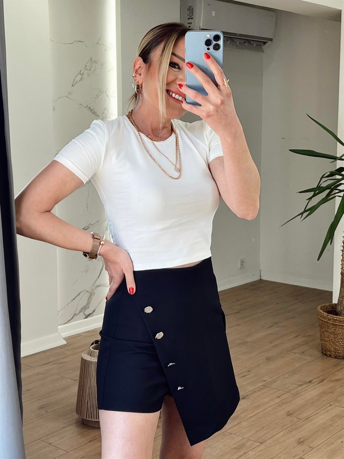 BASİC CROP TSHİRT EKRU