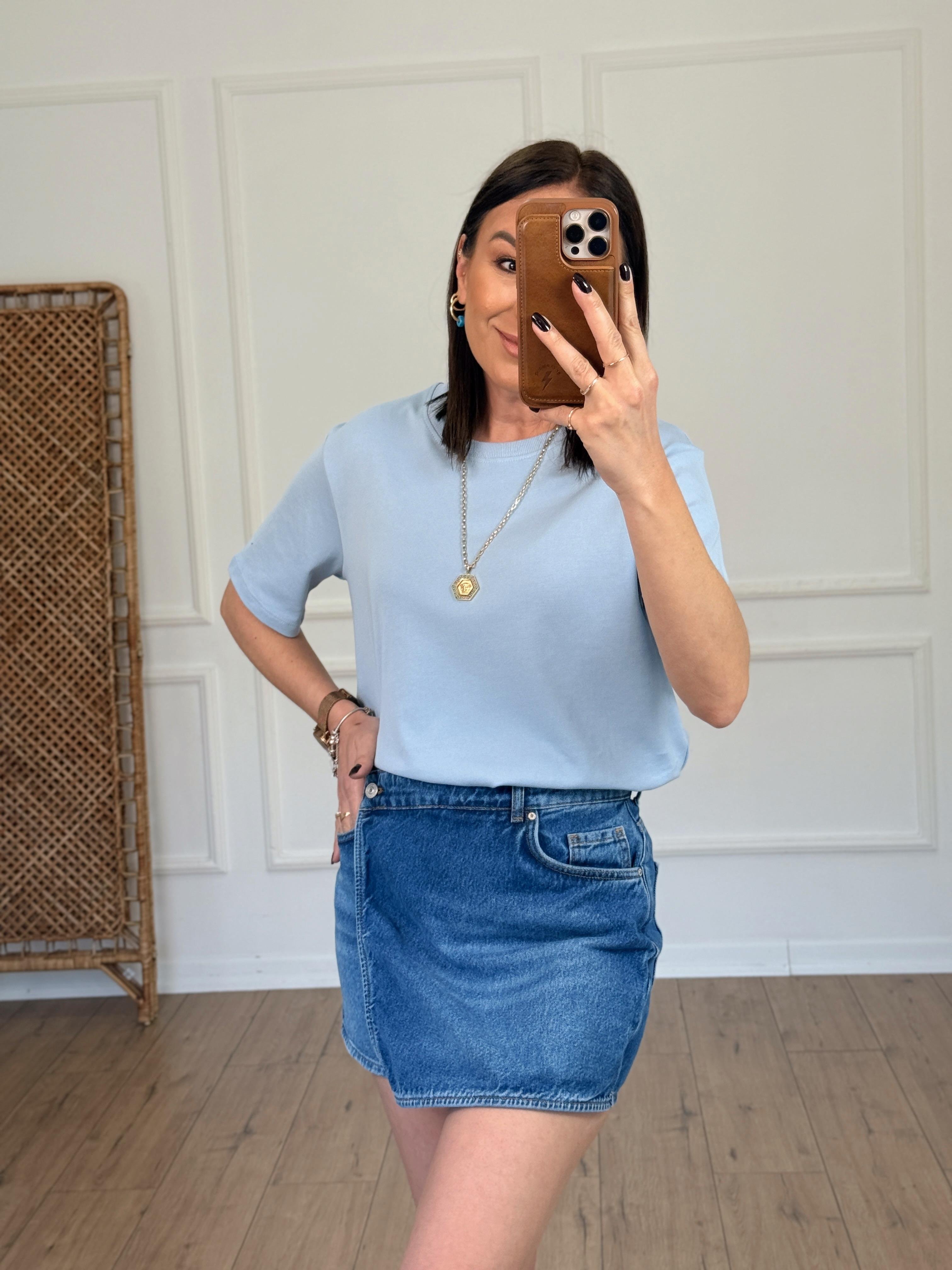 Basic Yuvarlak Yaka Tshirt MAVİ