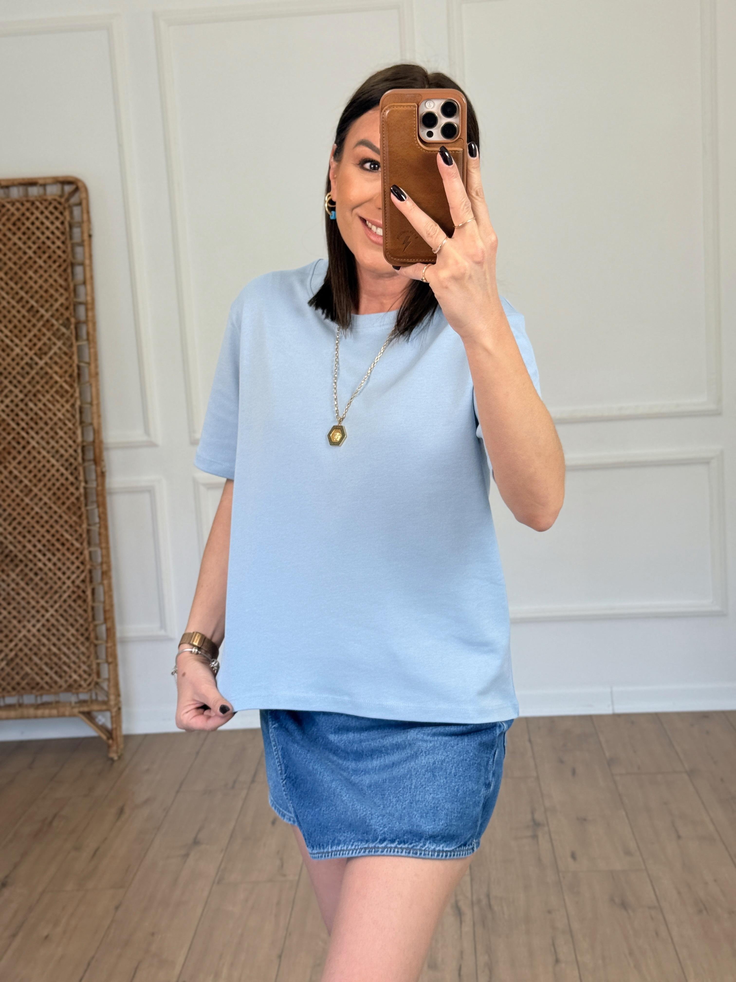 Basic Yuvarlak Yaka Tshirt MAVİ