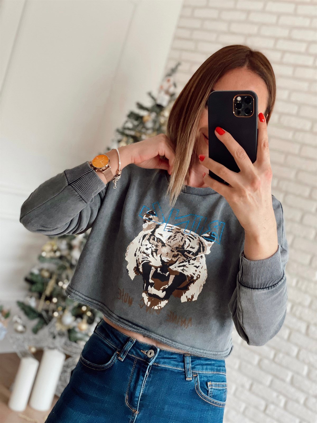 Baskılı Yıkamalı Sweat