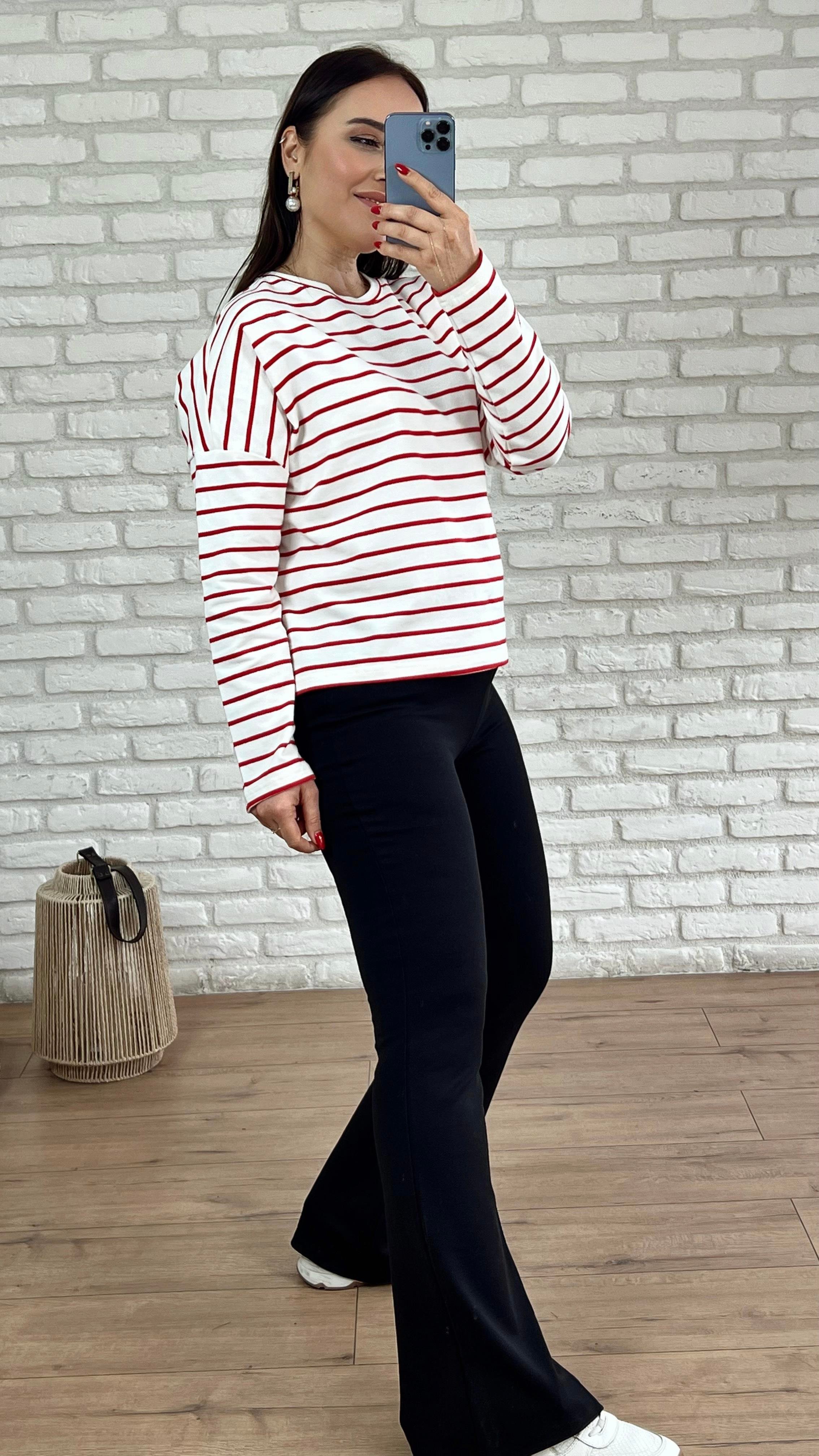 Beli Lastikli İspanyol Paça Pantolon SİYAH