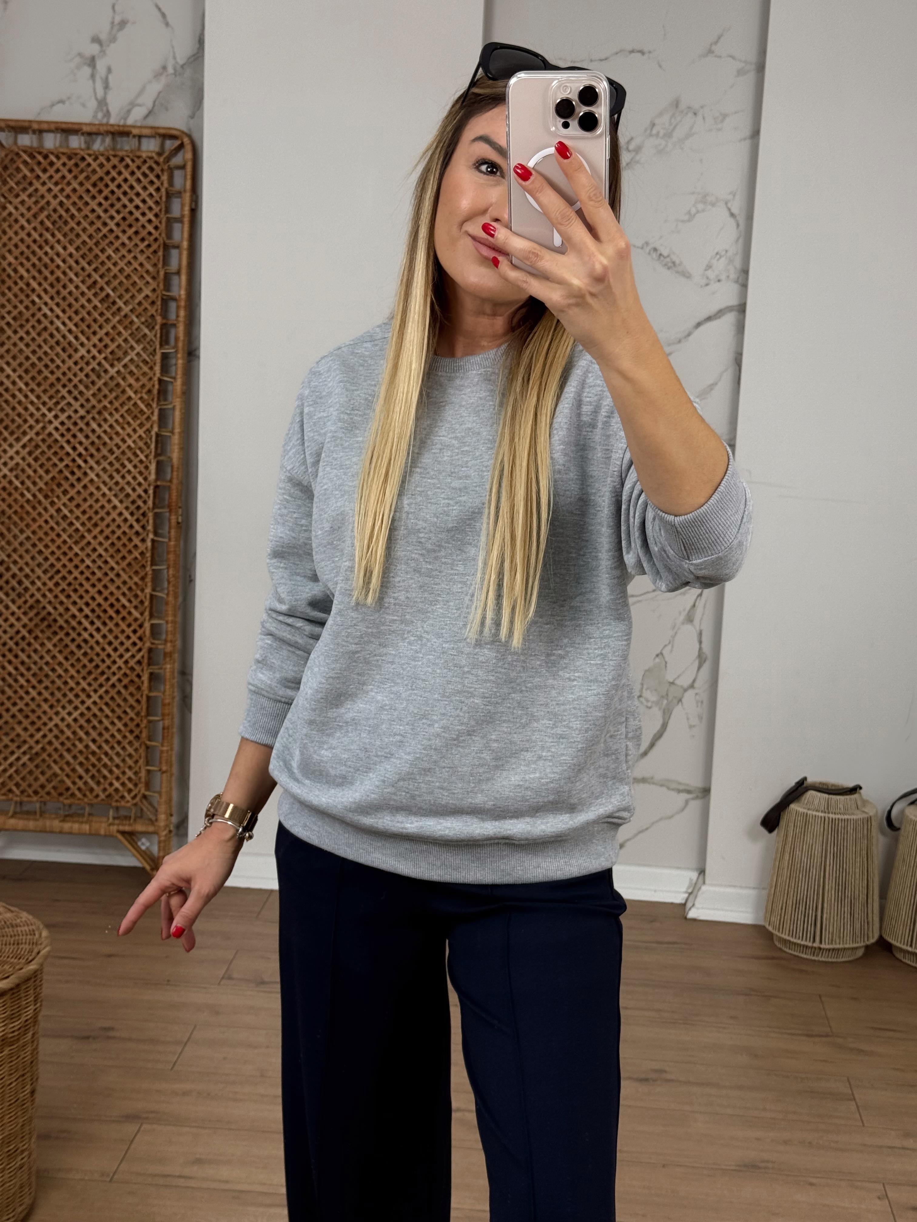 Bisiklet Yaka Sweat GRİ