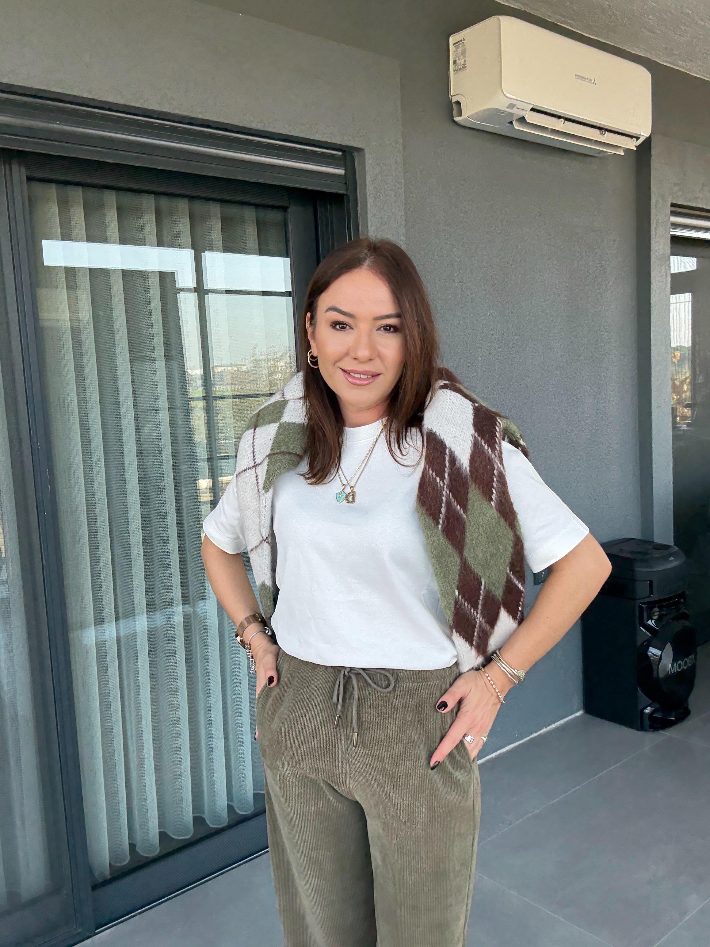 Bisiklet Yaka Tshirt EKRU
