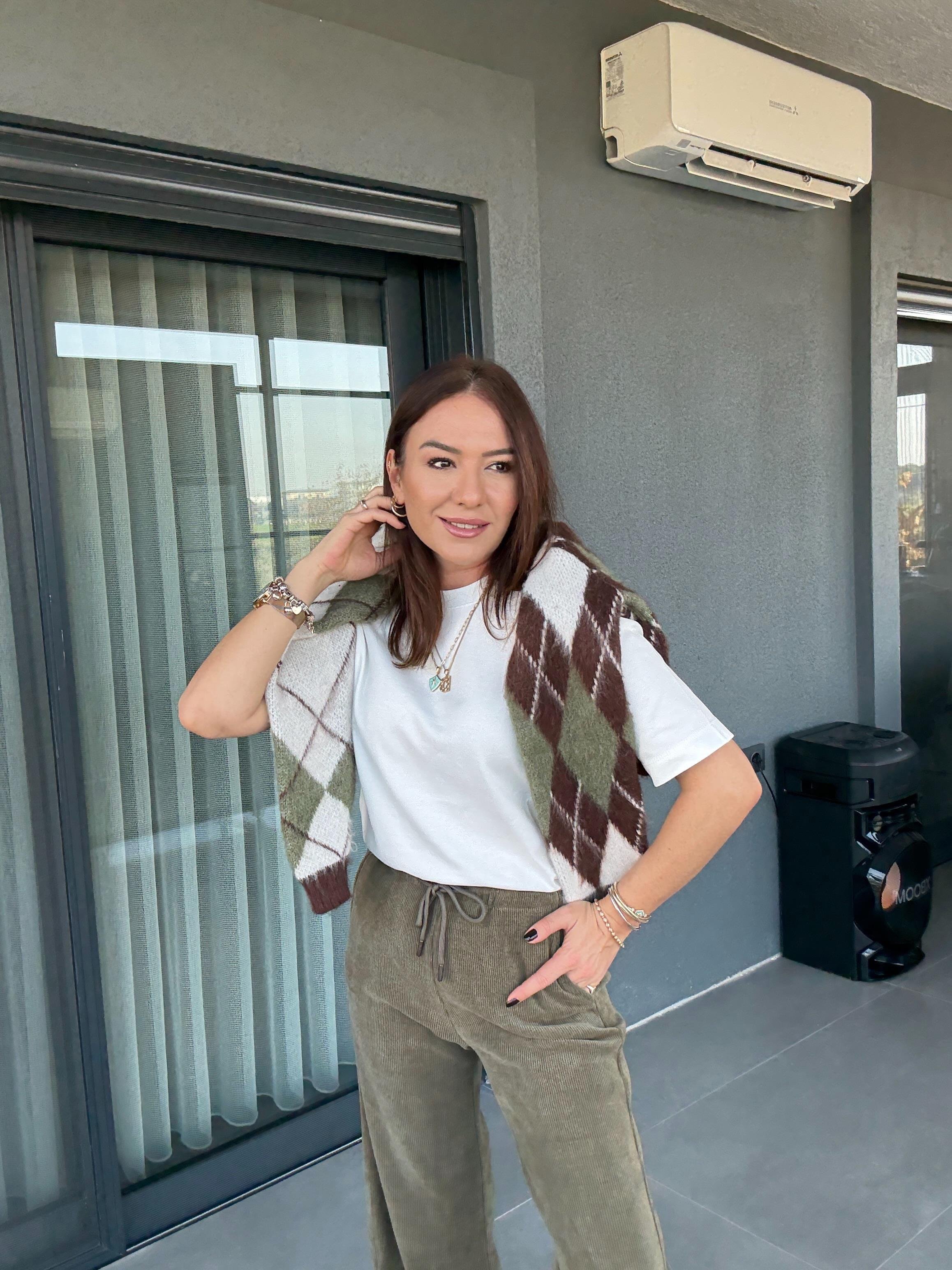Bisiklet Yaka Tshirt EKRU
