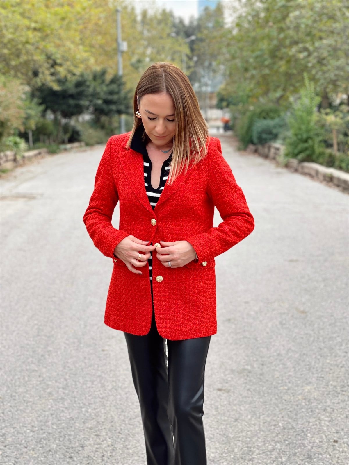 Blazer Ceket Kırmızı 