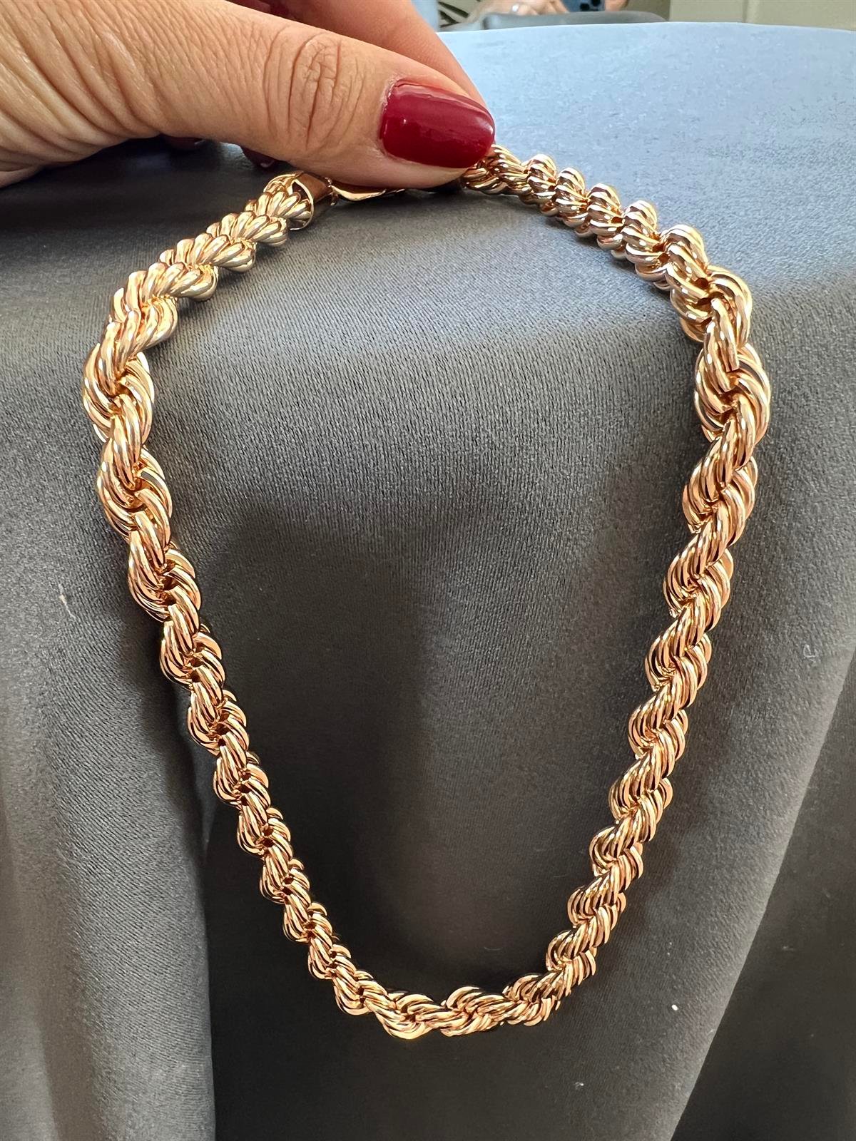 Burgulu Kalın Zincirli Kolye GOLD