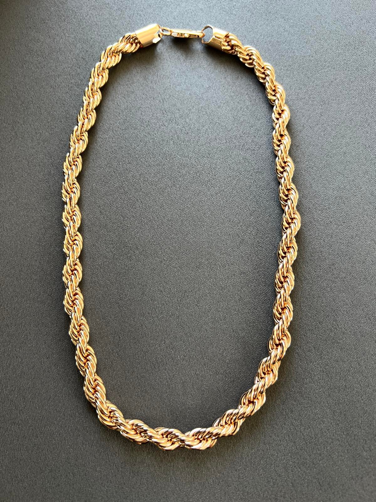Burgulu Kalın Zincirli Kolye GOLD