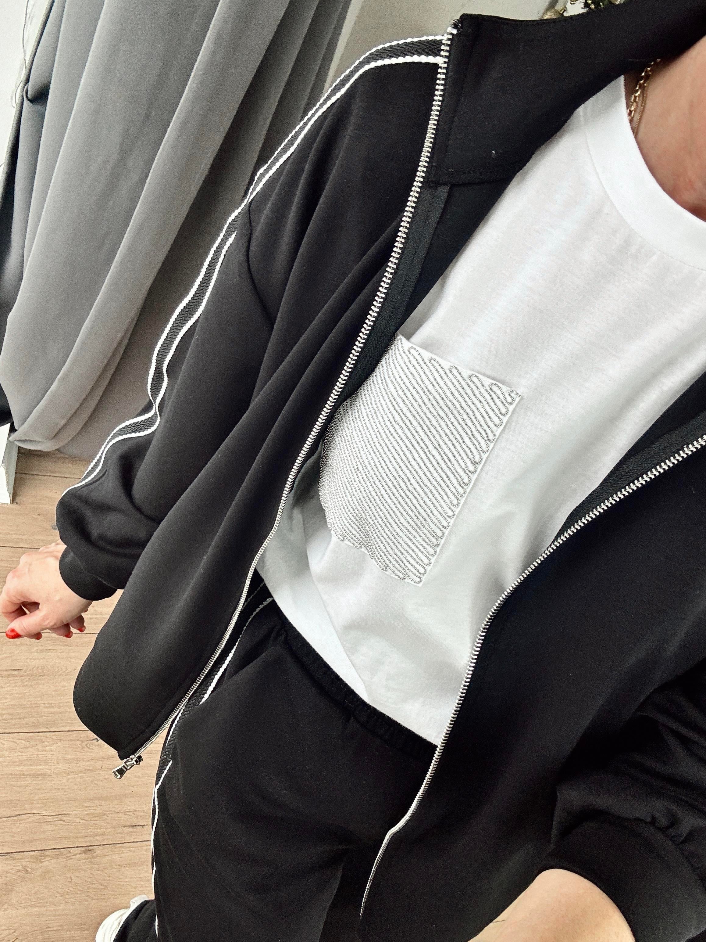Cebi Taş İşlemeli Tshirt BEYAZ