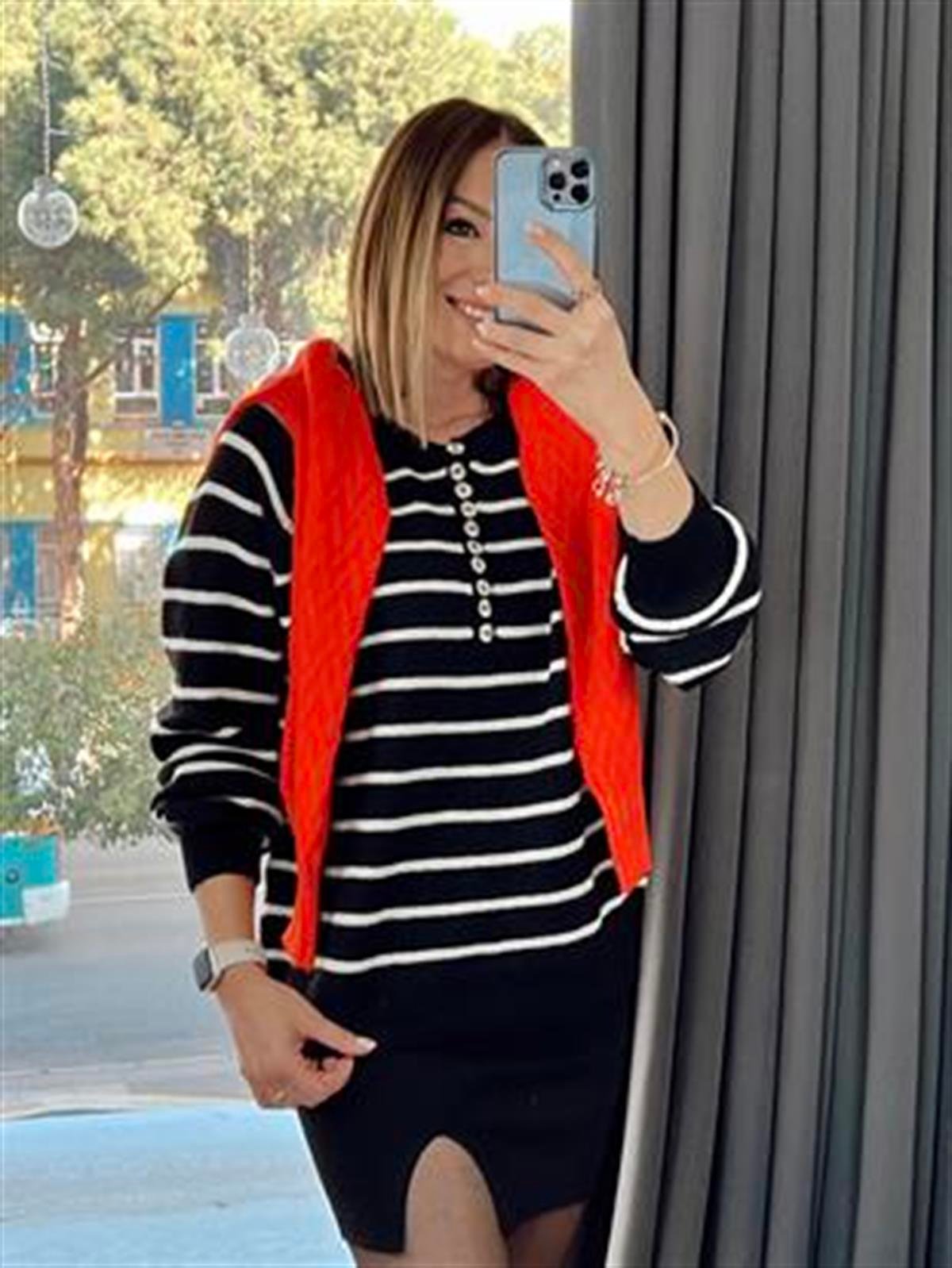 ÇELİK ÖRGÜ KISA ETEK SİYAH
