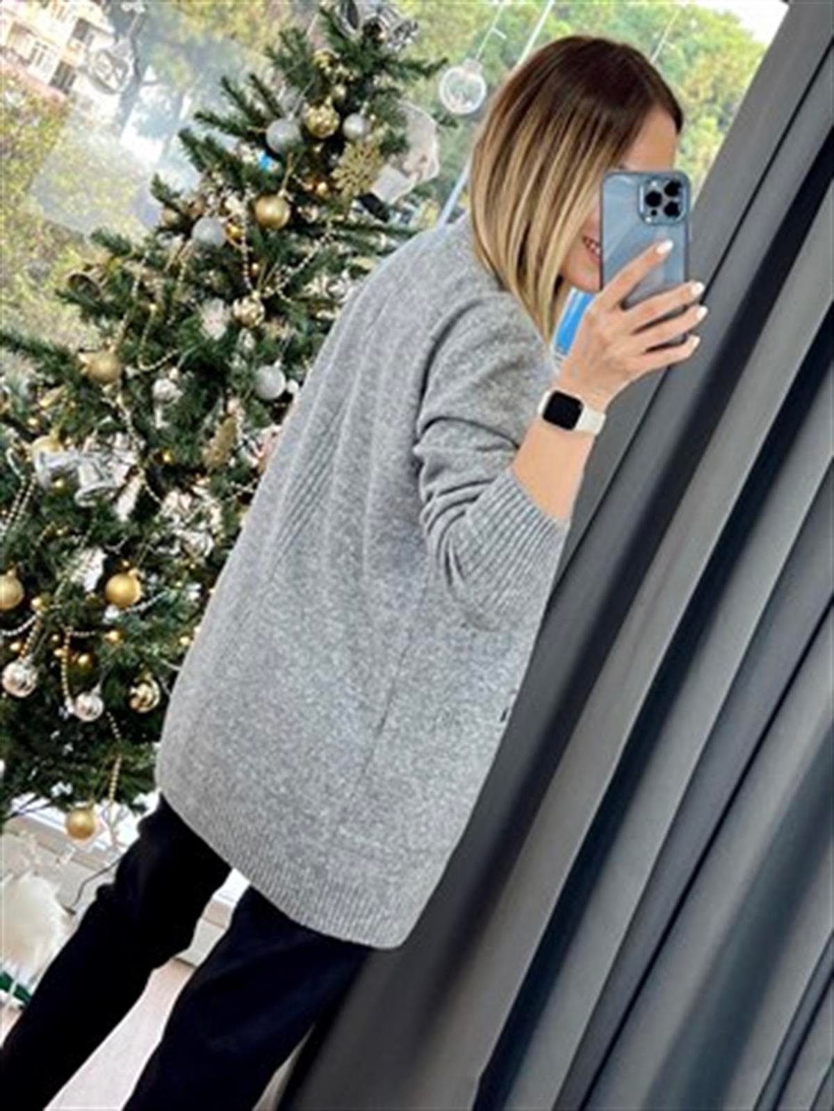 CEPLİ BASİC HIRKA AÇIK GRİ