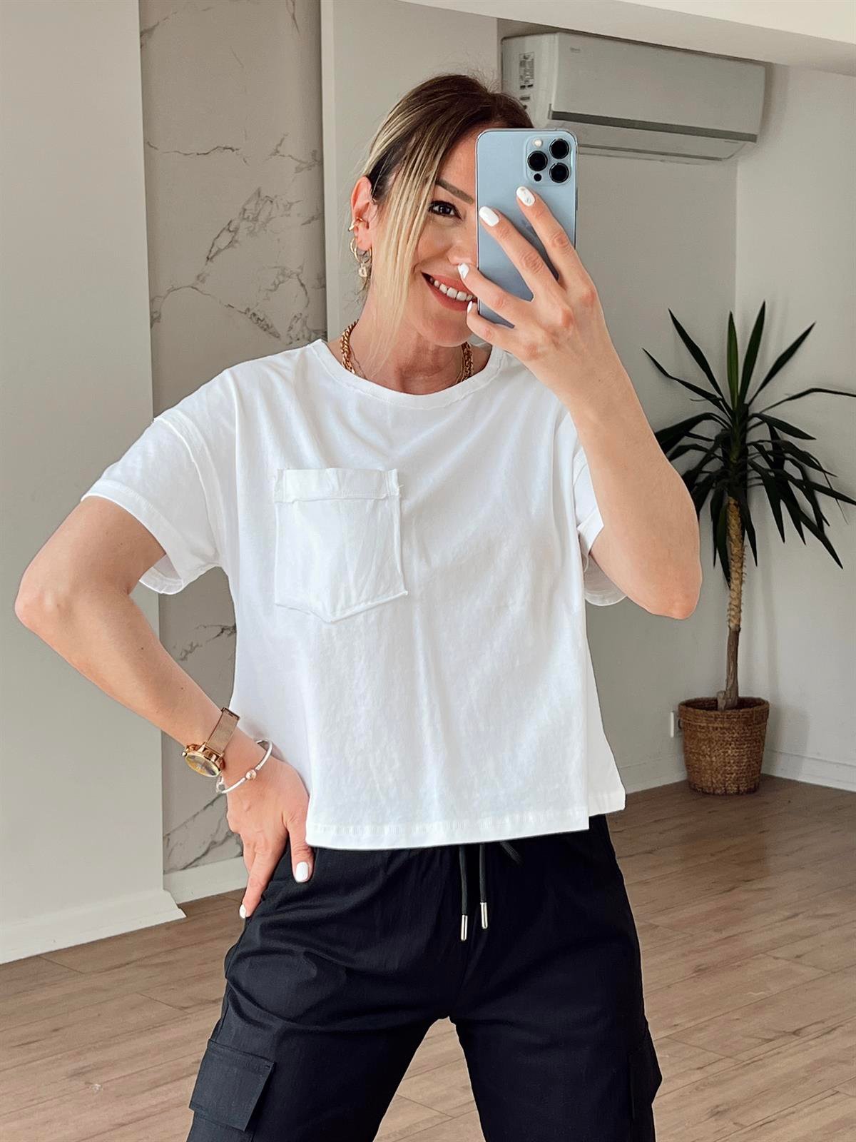Cepli Basic Tshirt BEYAZ