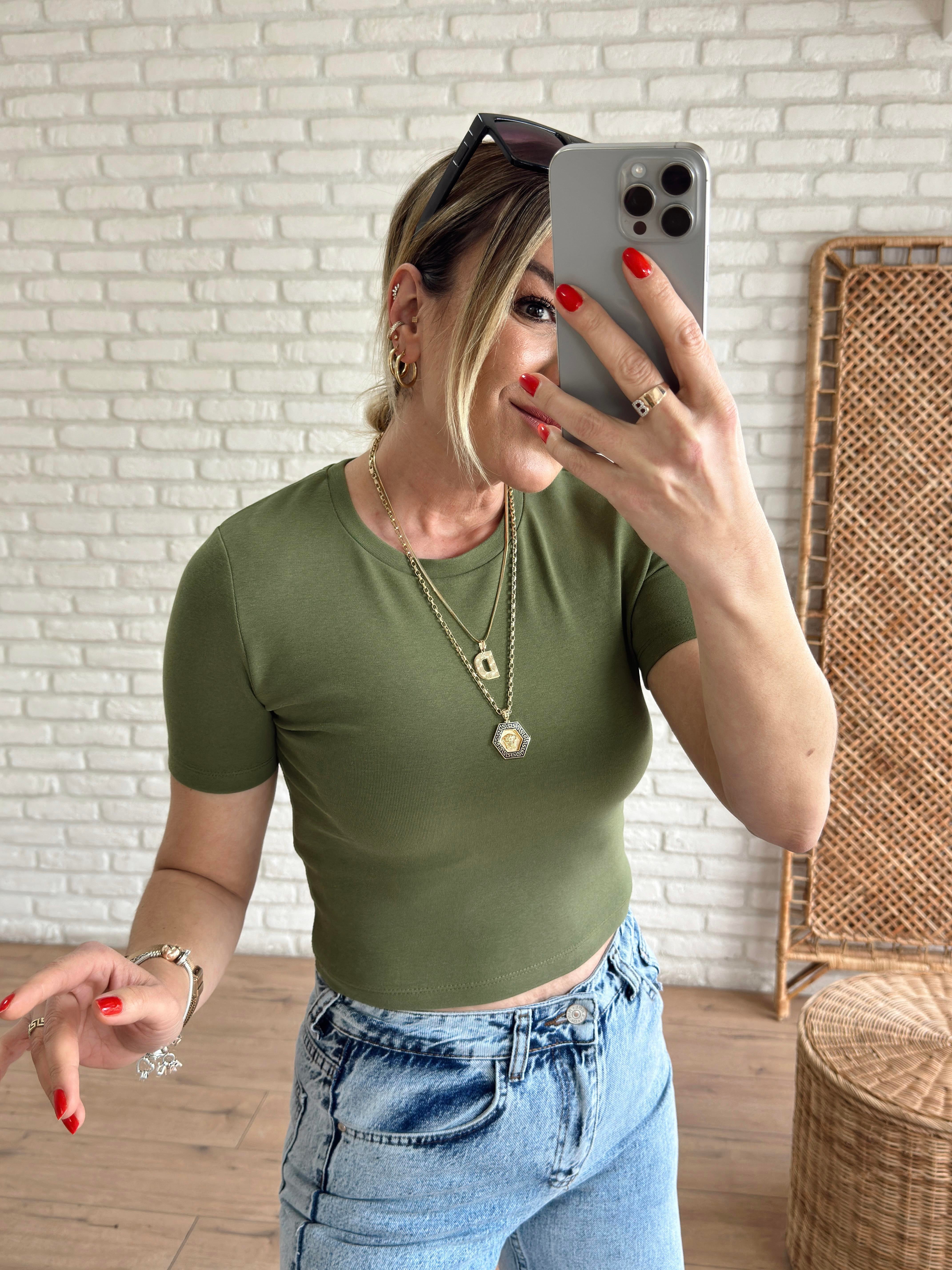 Crop Tshirt HAKİ