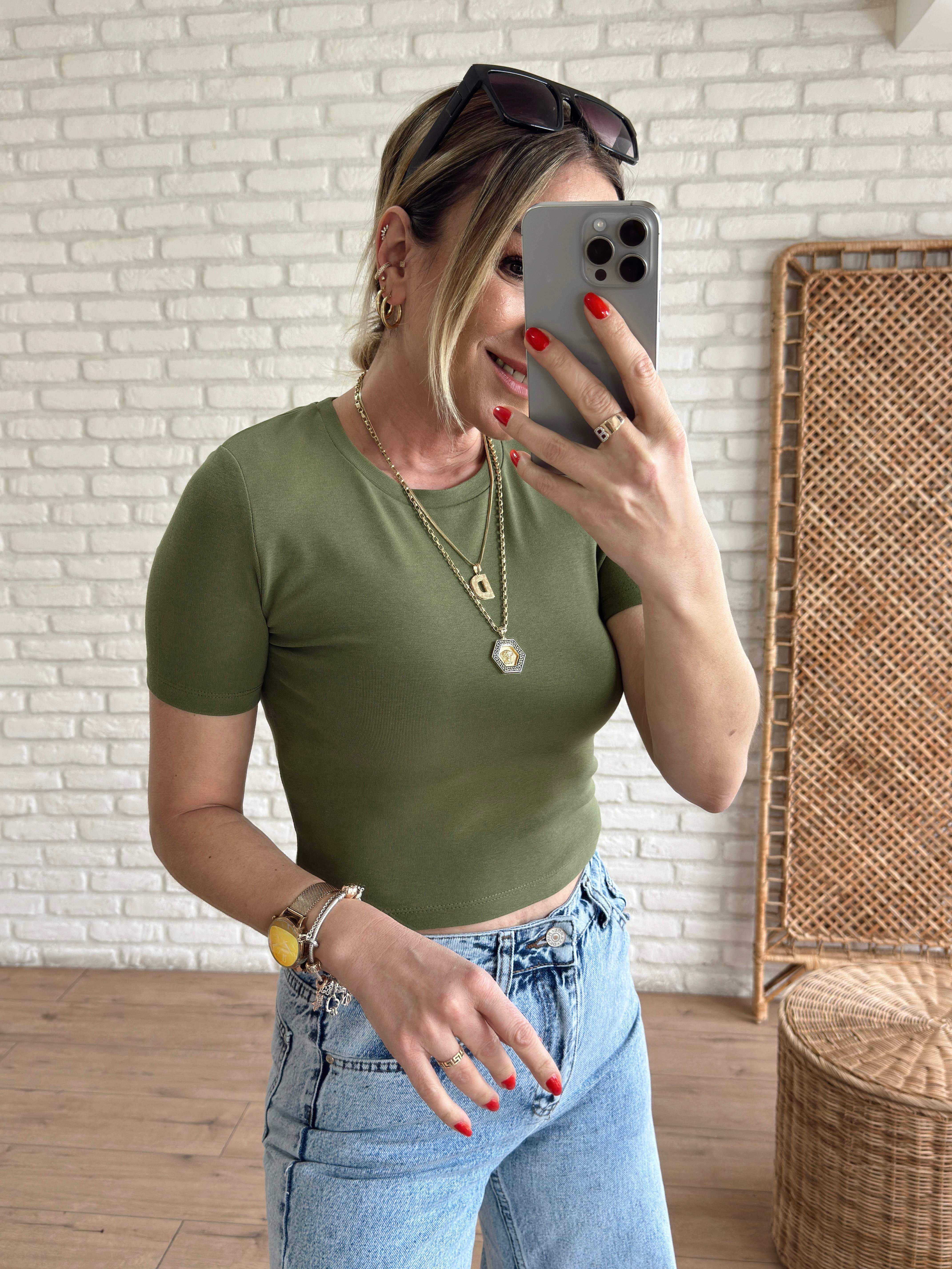 Crop Tshirt HAKİ