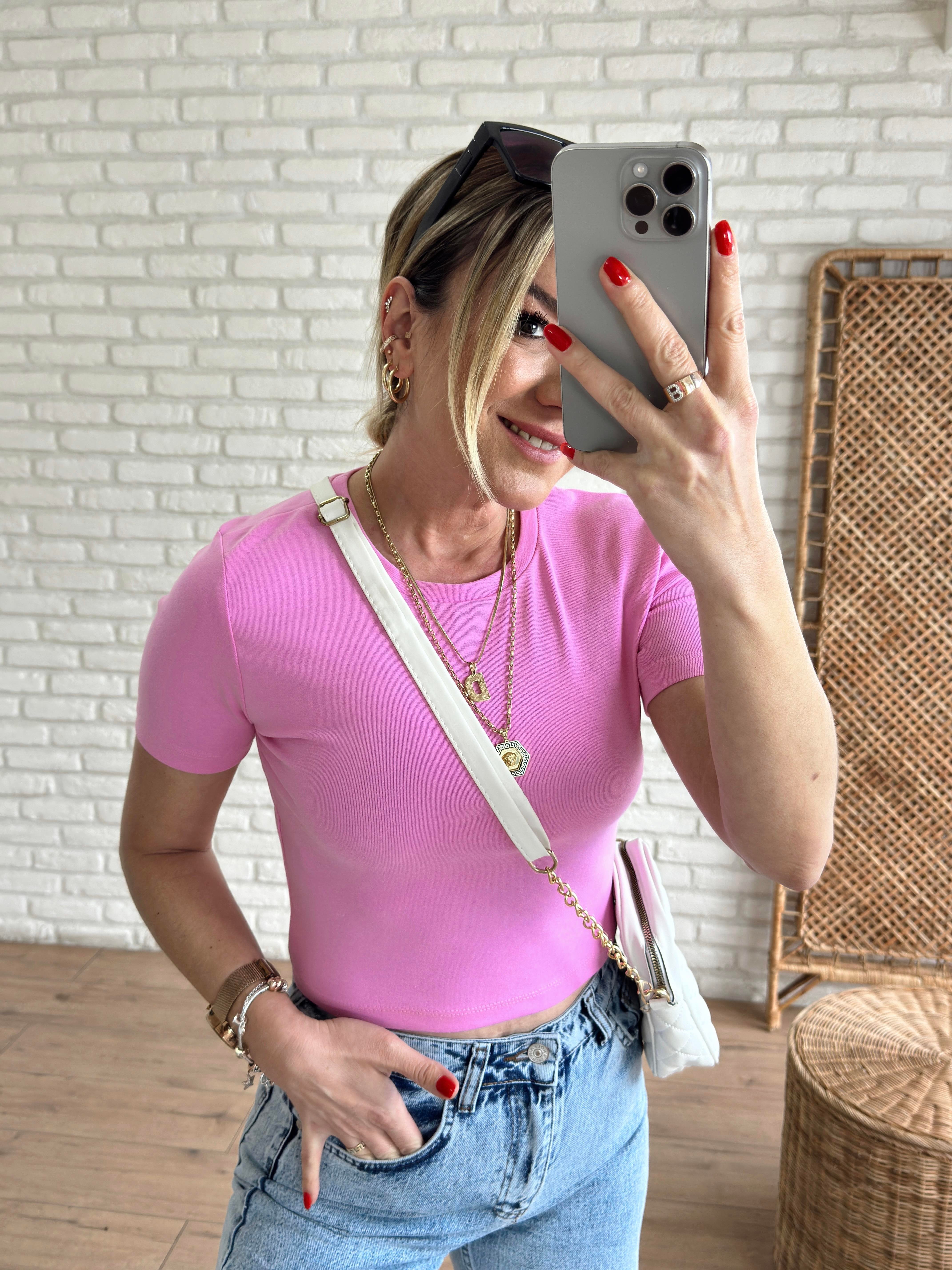 Crop Tshirt PEMBE