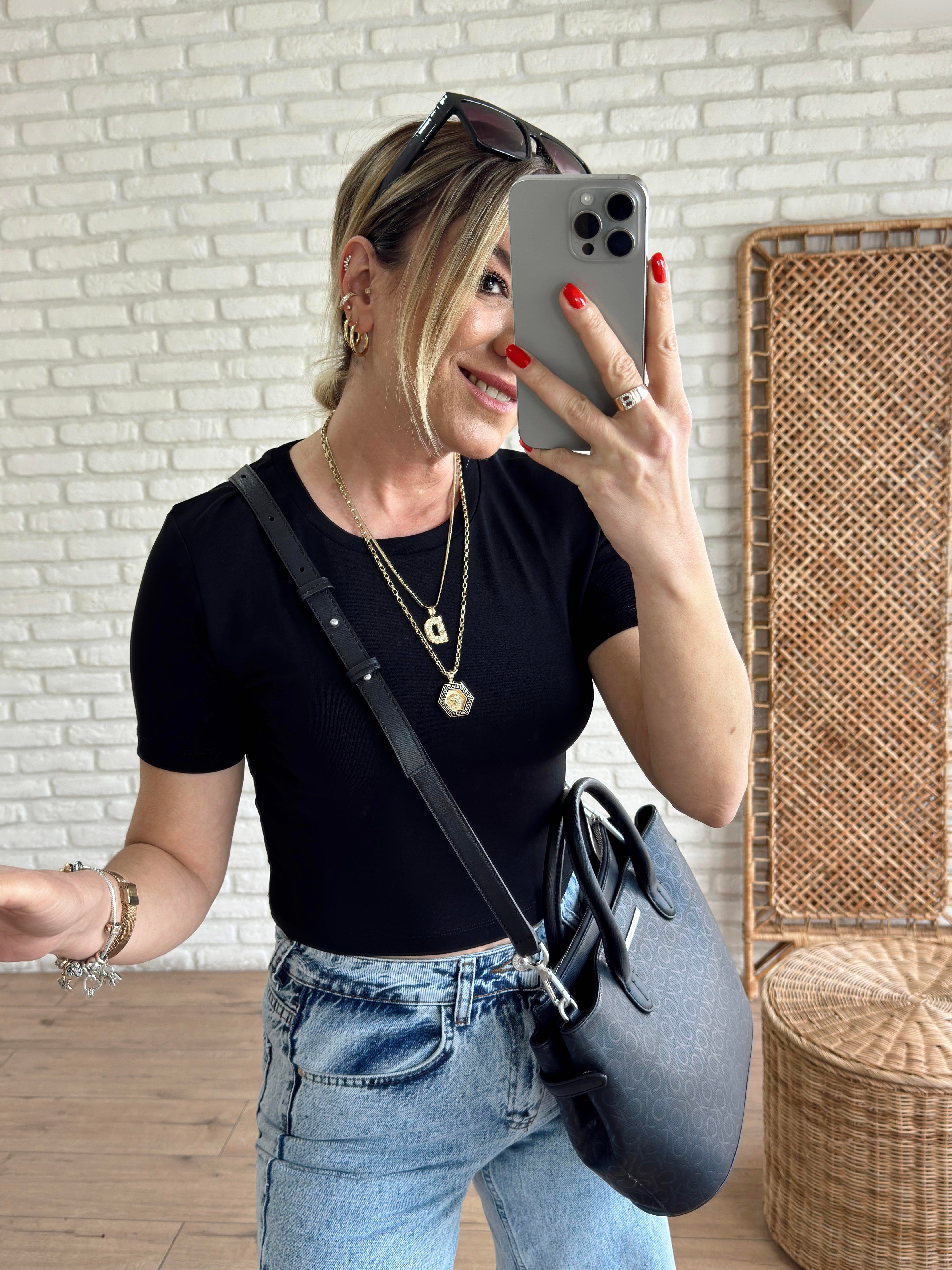 Crop Tshirt SİYAH