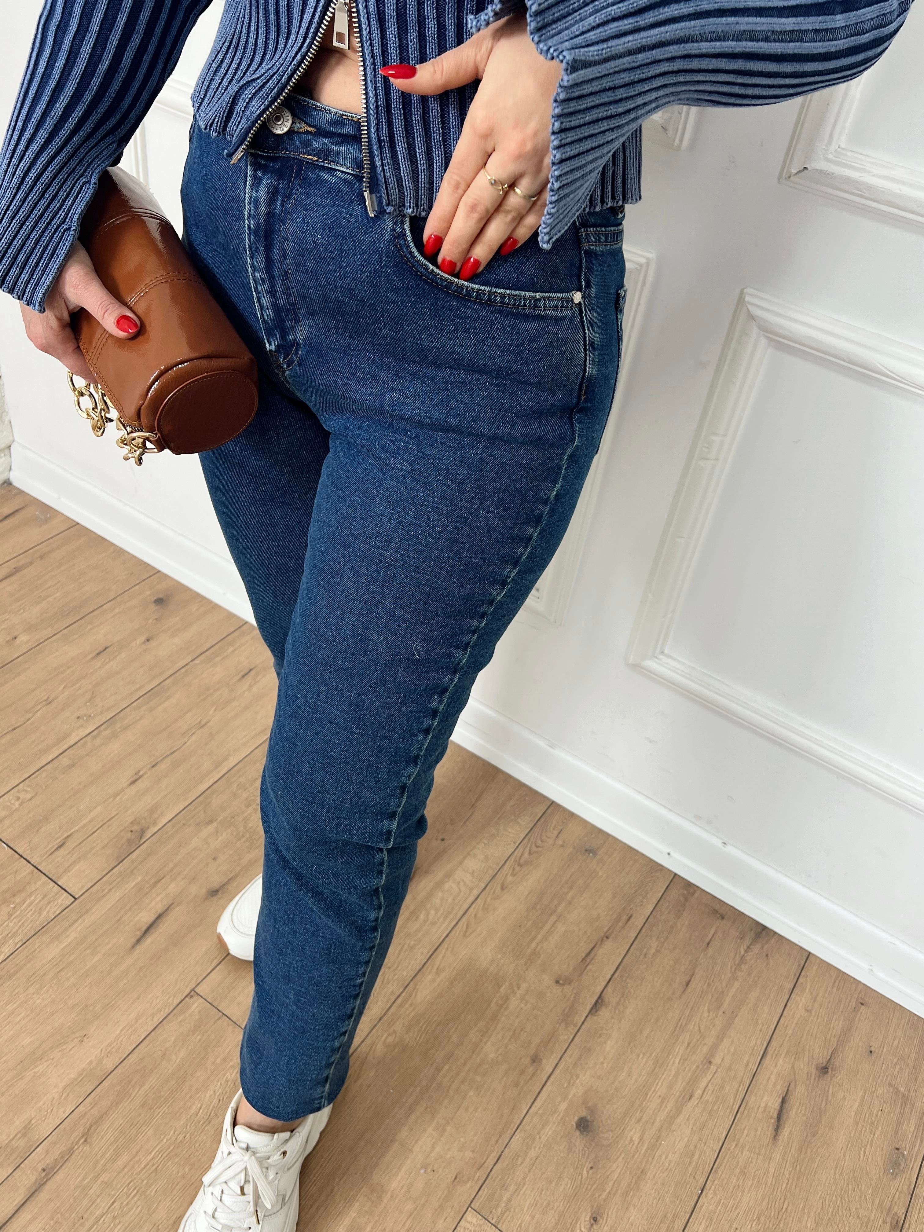 D196 Denım Blue Mom Jean MAVİ