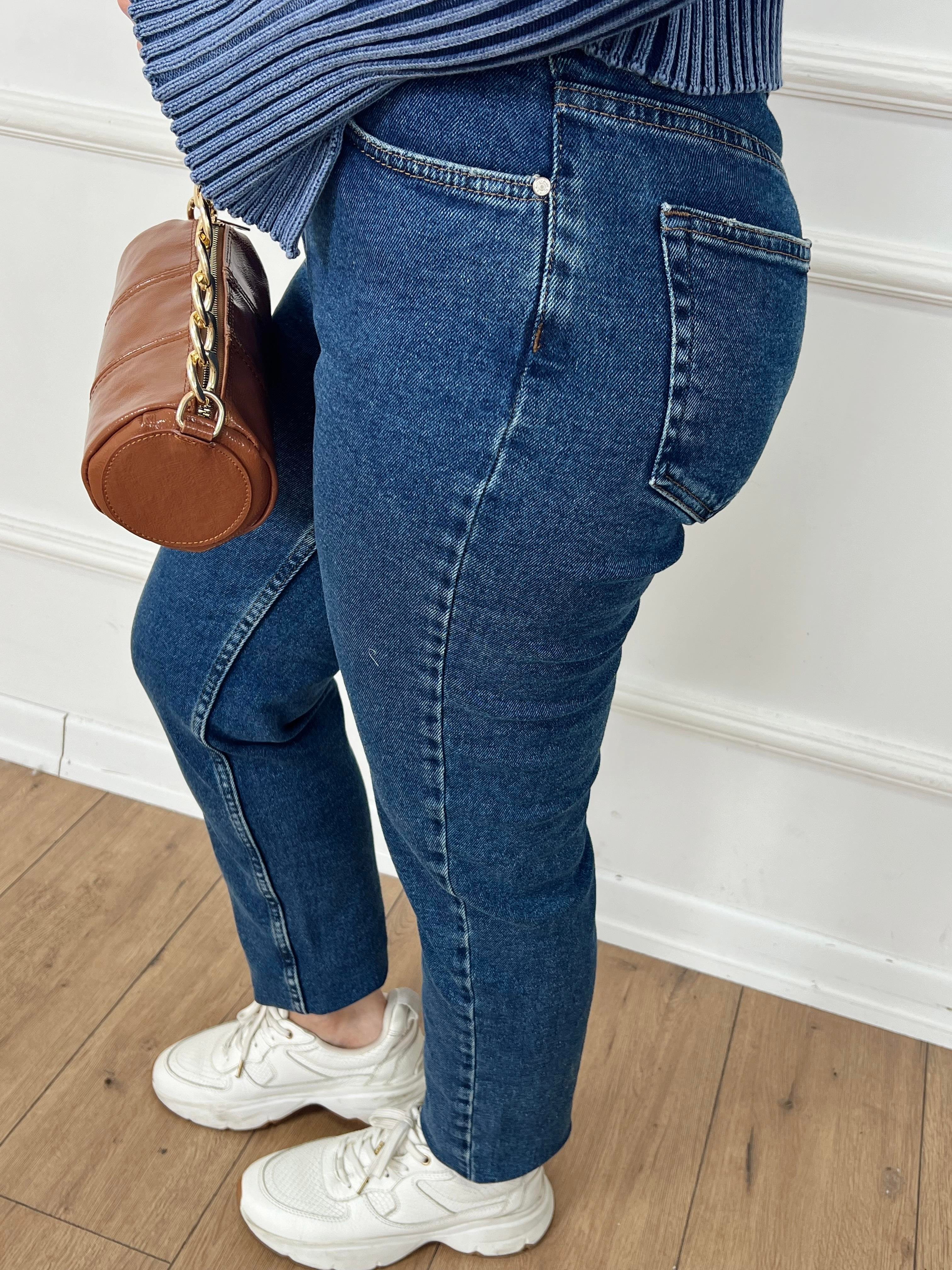 D196 Denım Blue Mom Jean MAVİ