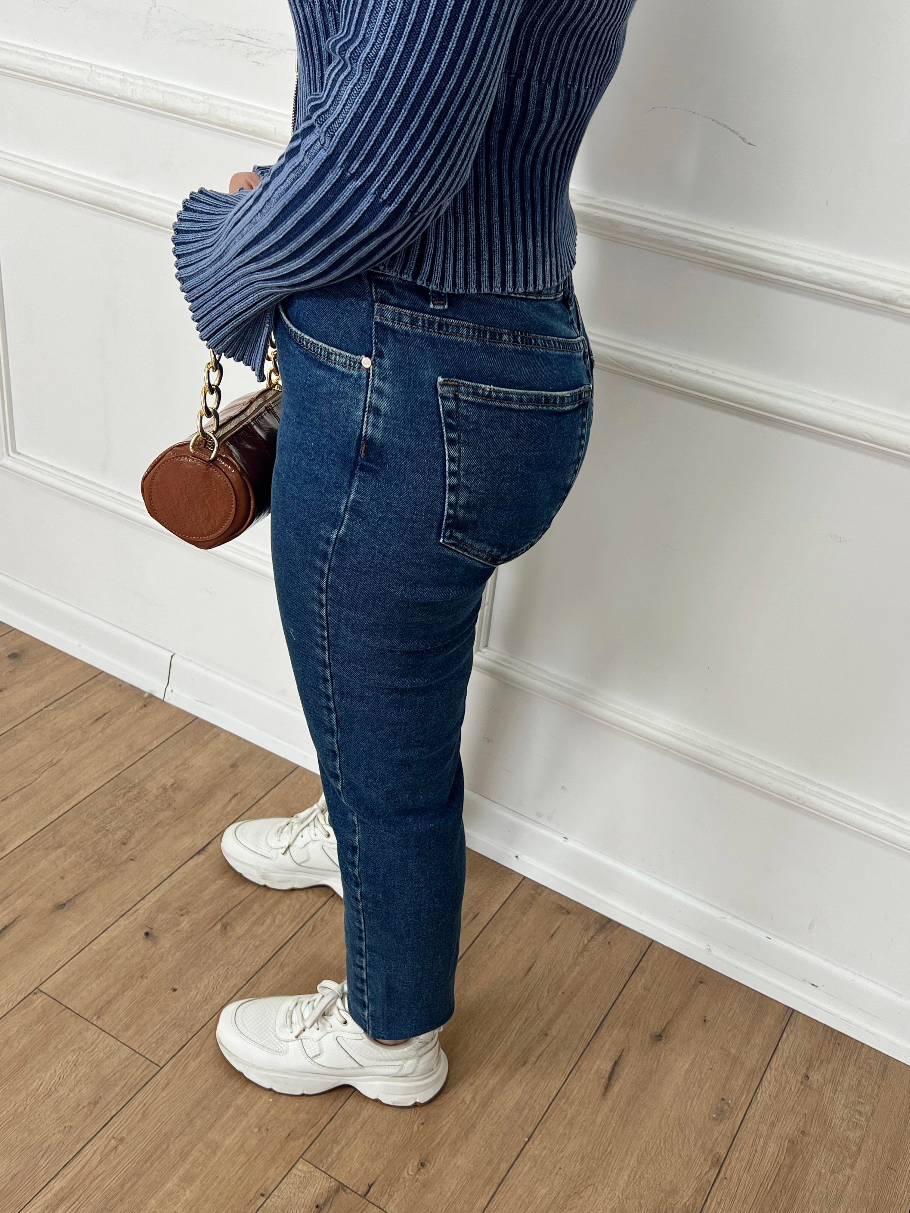 D196 Denım Blue Mom Jean MAVİ