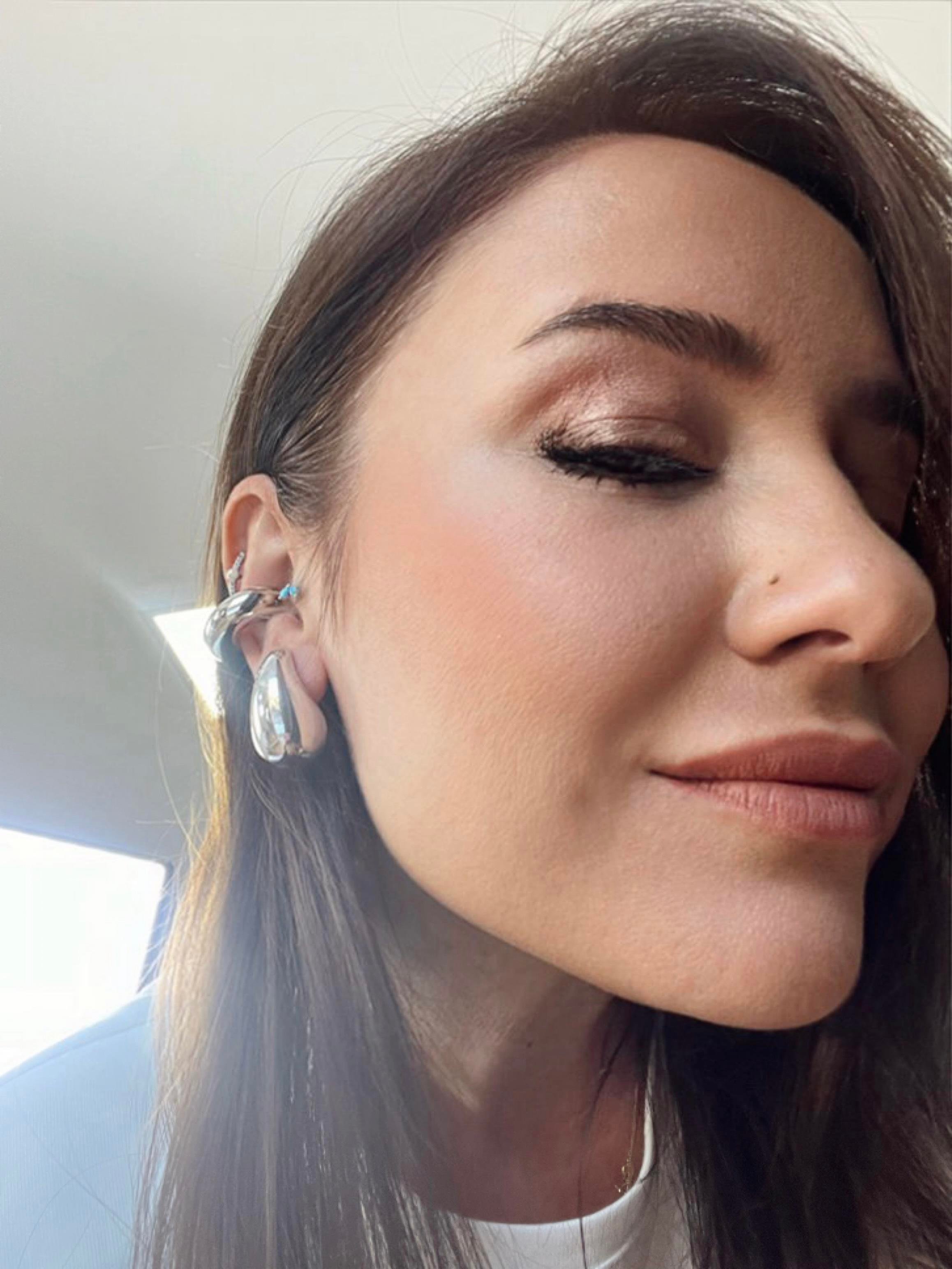 Damla Plaka Model Küpe GÜMÜŞ
