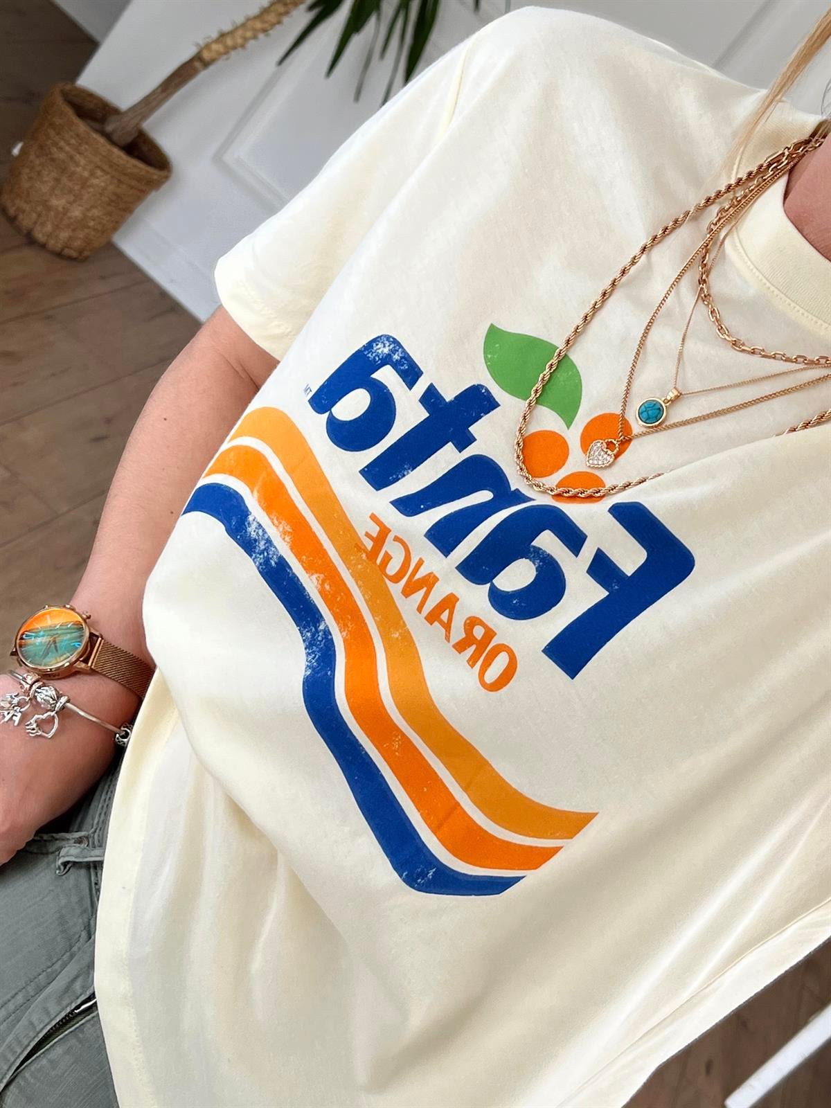 FANTA BASKILI TSHİRT SARI