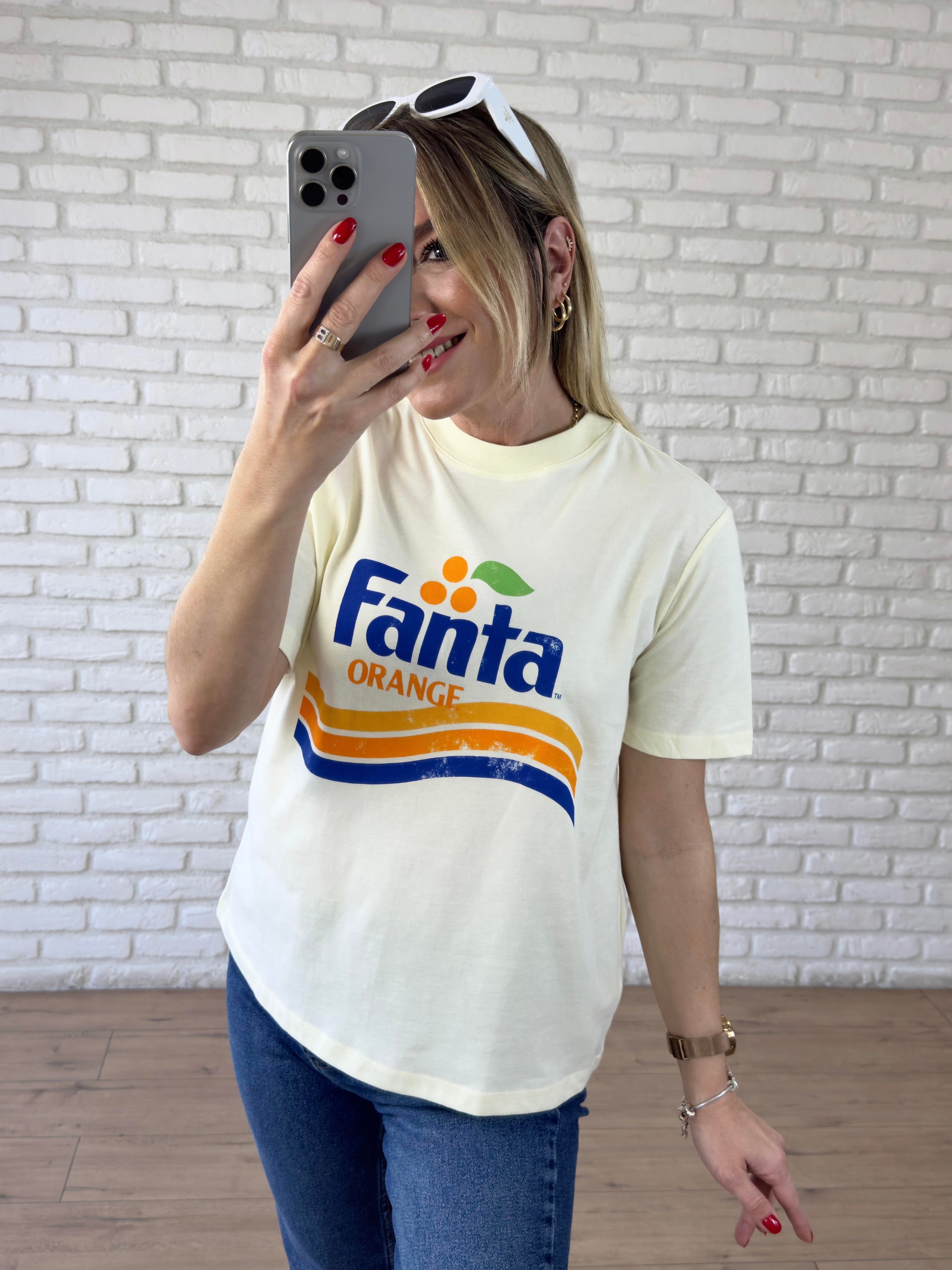 FANTA BASKILI TSHİRT SARI