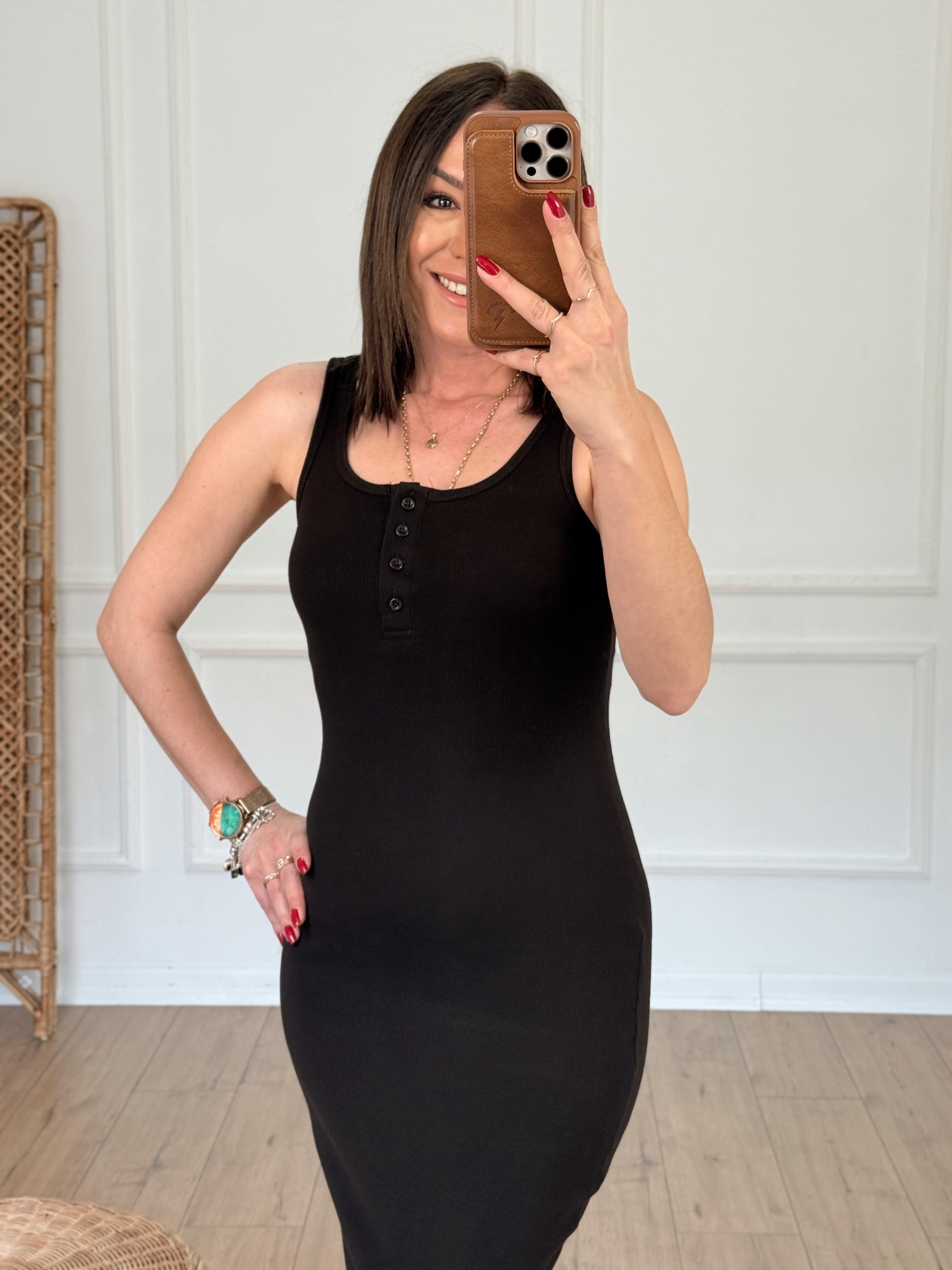 Fitilli Önü Düğmeli Askılı Elbise KAHVE