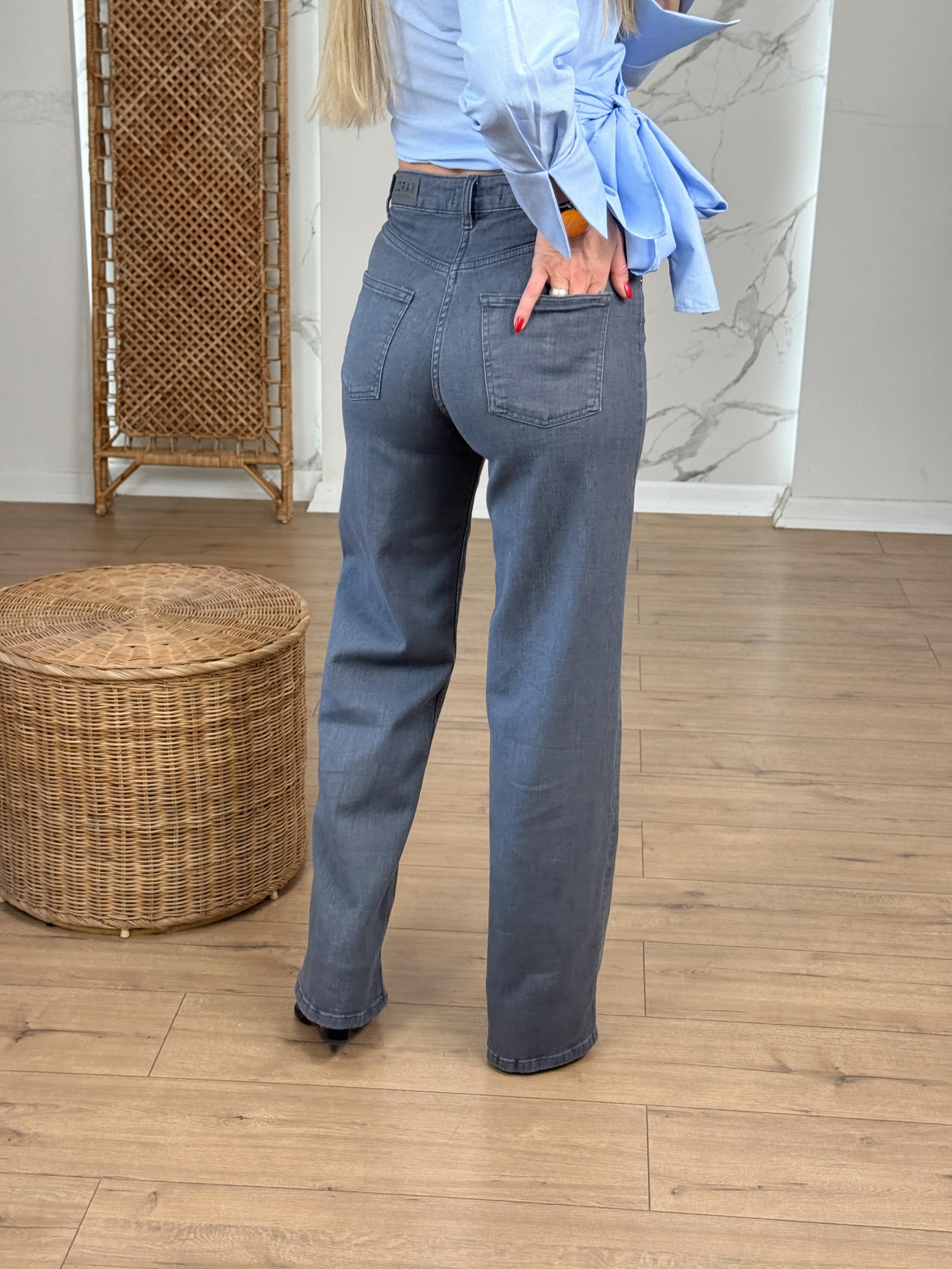 Geniş Paça Jean Pantolon GRİ