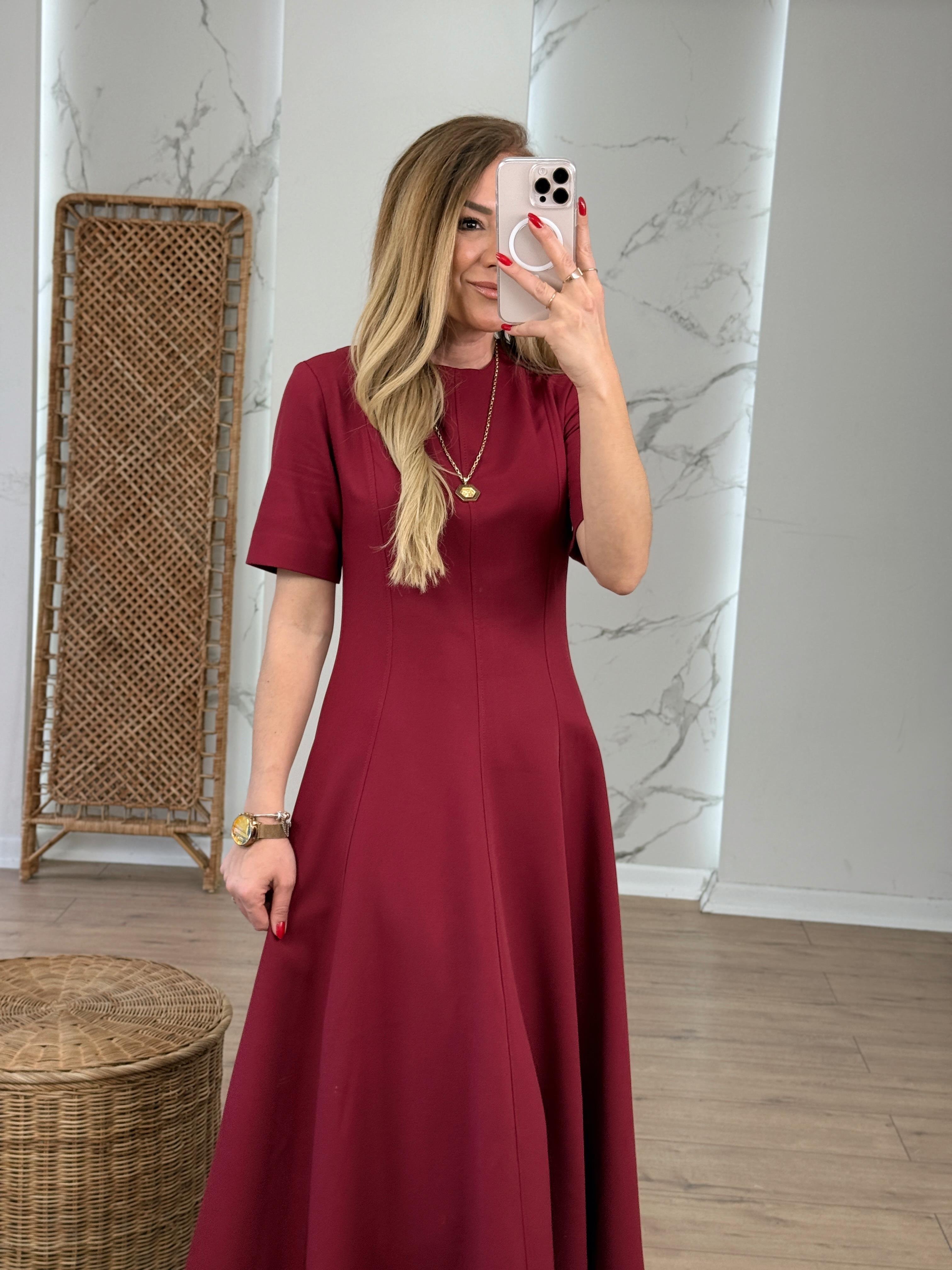Godeli Midi Elbise BORDO