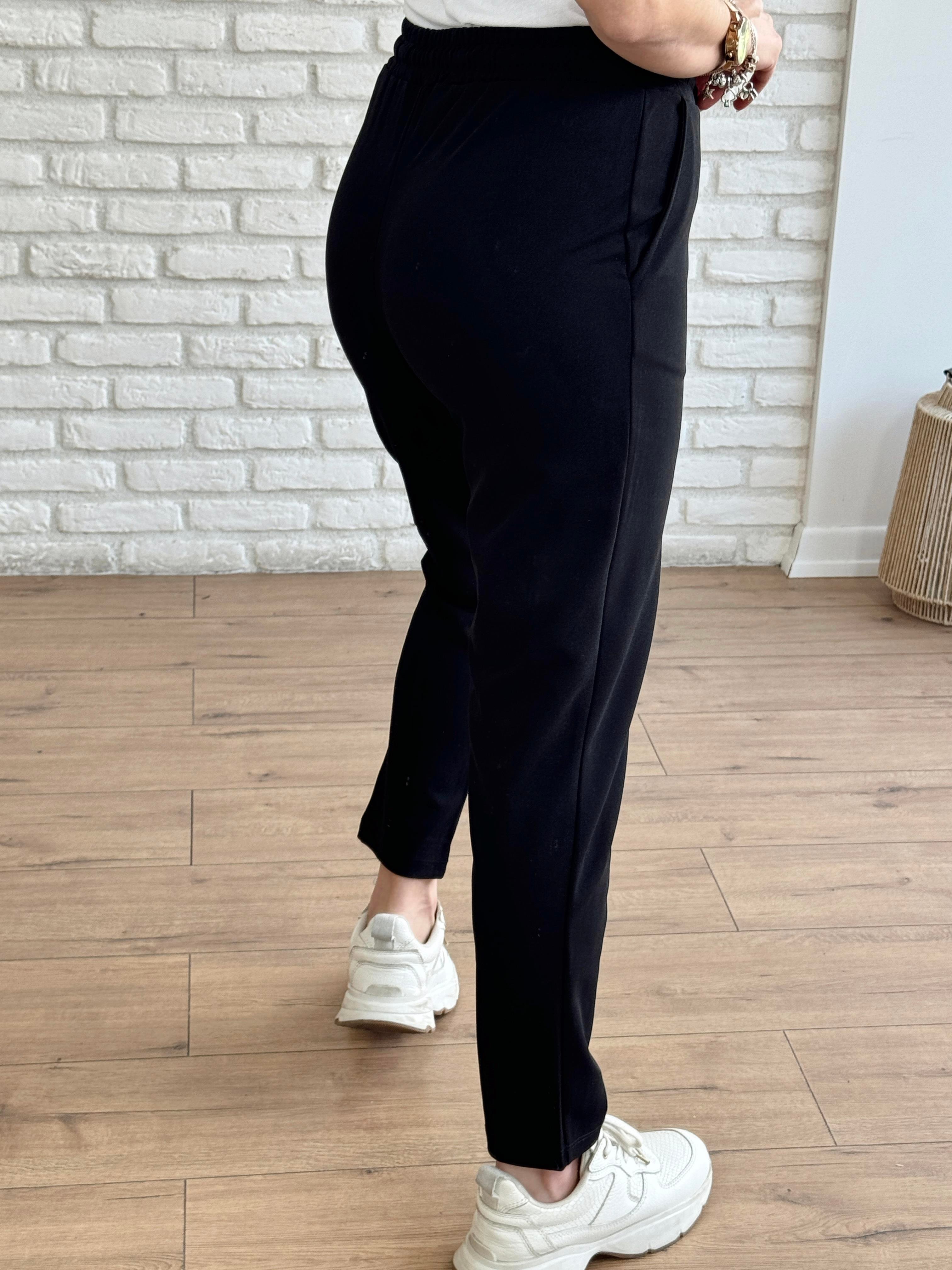 Havuç Paça Cepli Kemer Lastikli Pantolon SİYAH