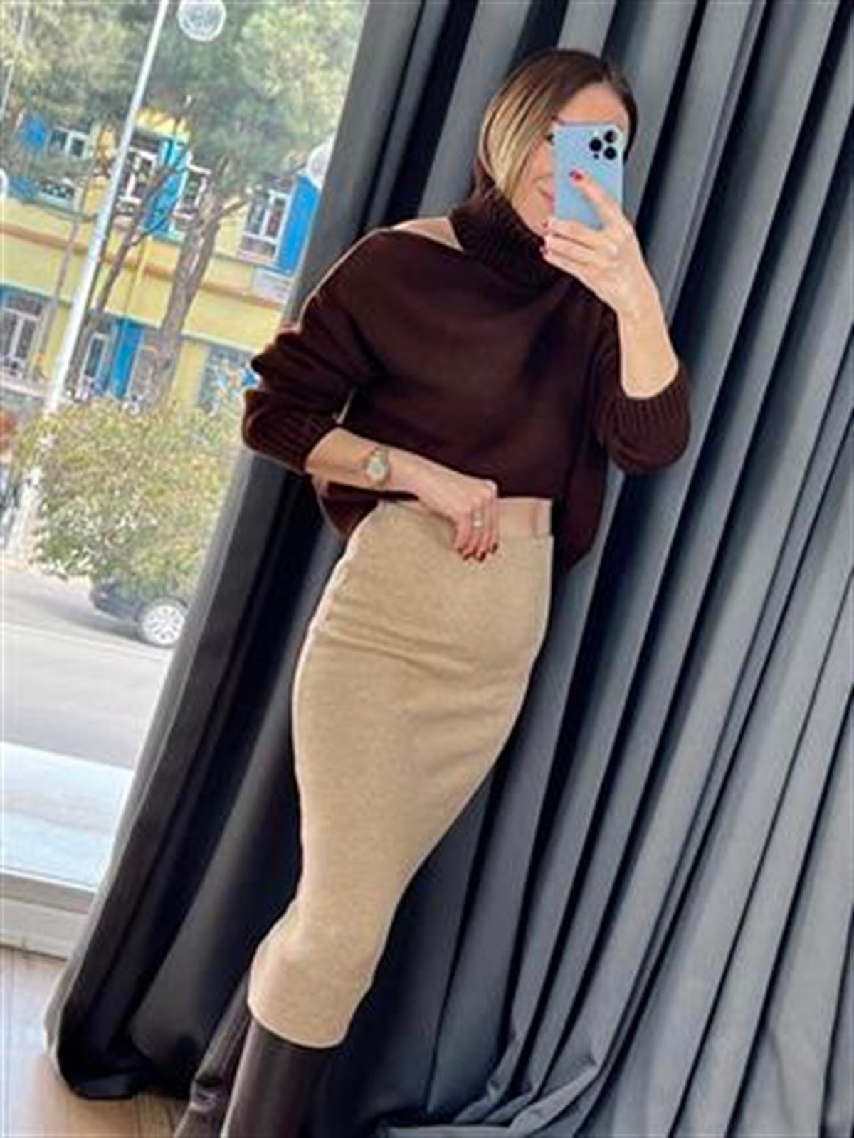 KALEM ÖRGÜ ETEK CAMEL
