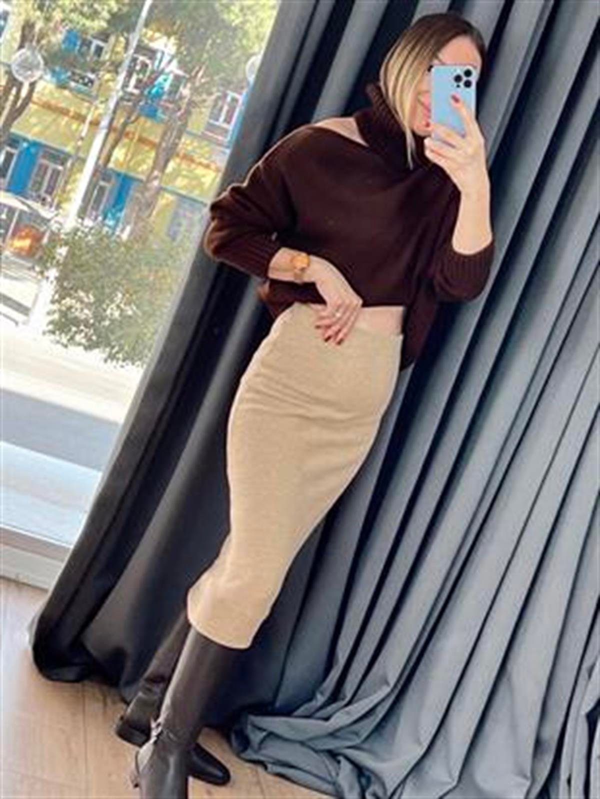KALEM ÖRGÜ ETEK CAMEL