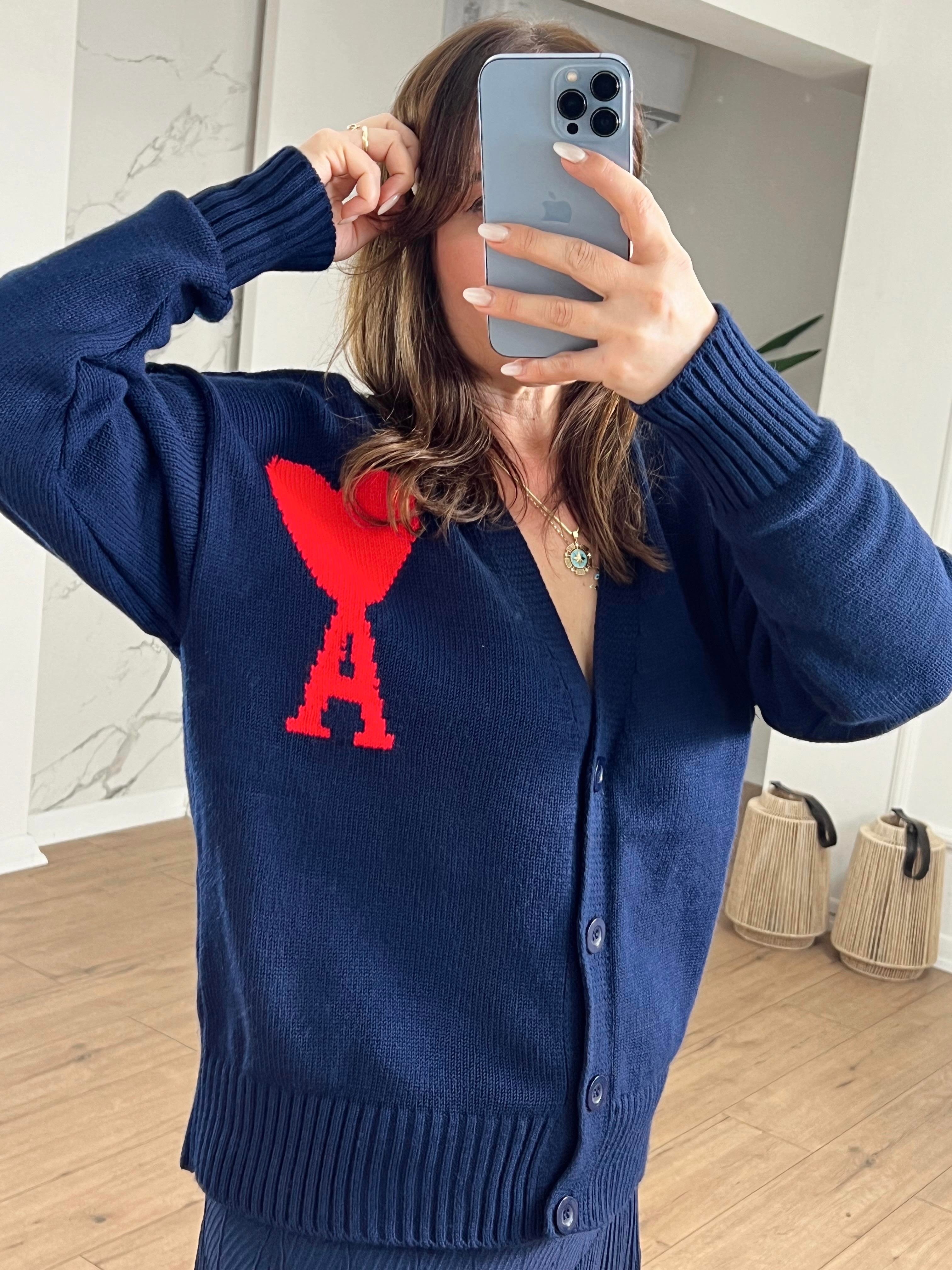 Kalp İşlemeli Hırka LACİVERT