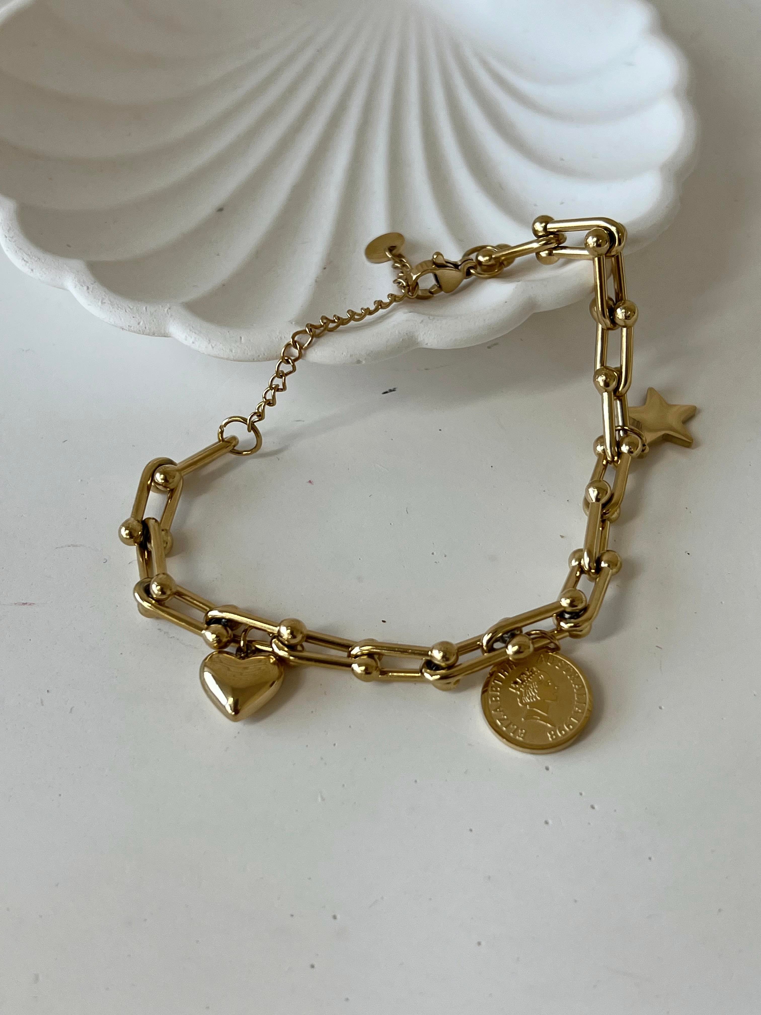 Kalp Sallantılı Tiffany Bileklik GOLD