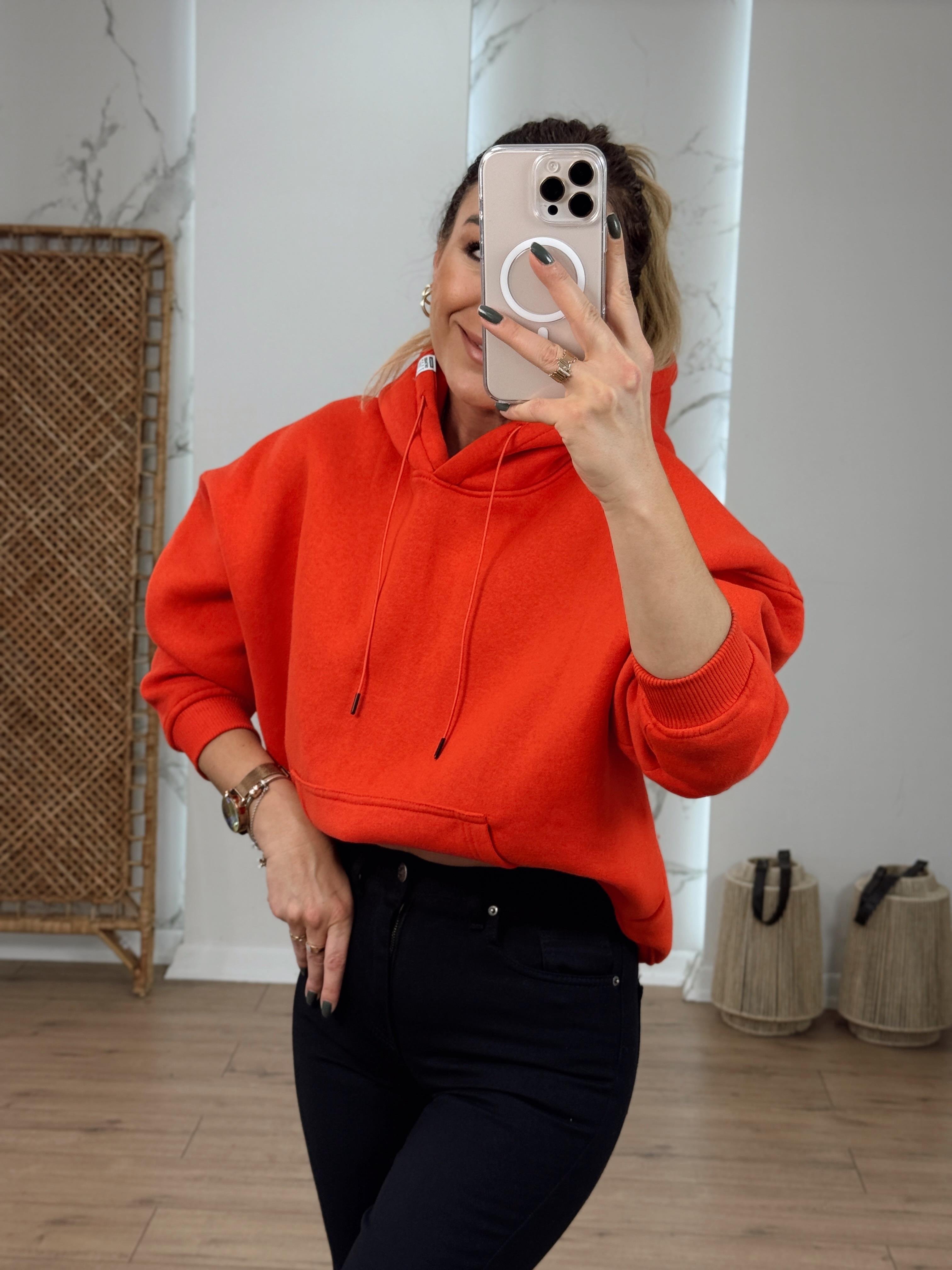 Kapüşonlu İçi Şardonlu Sweat KIRMIZI