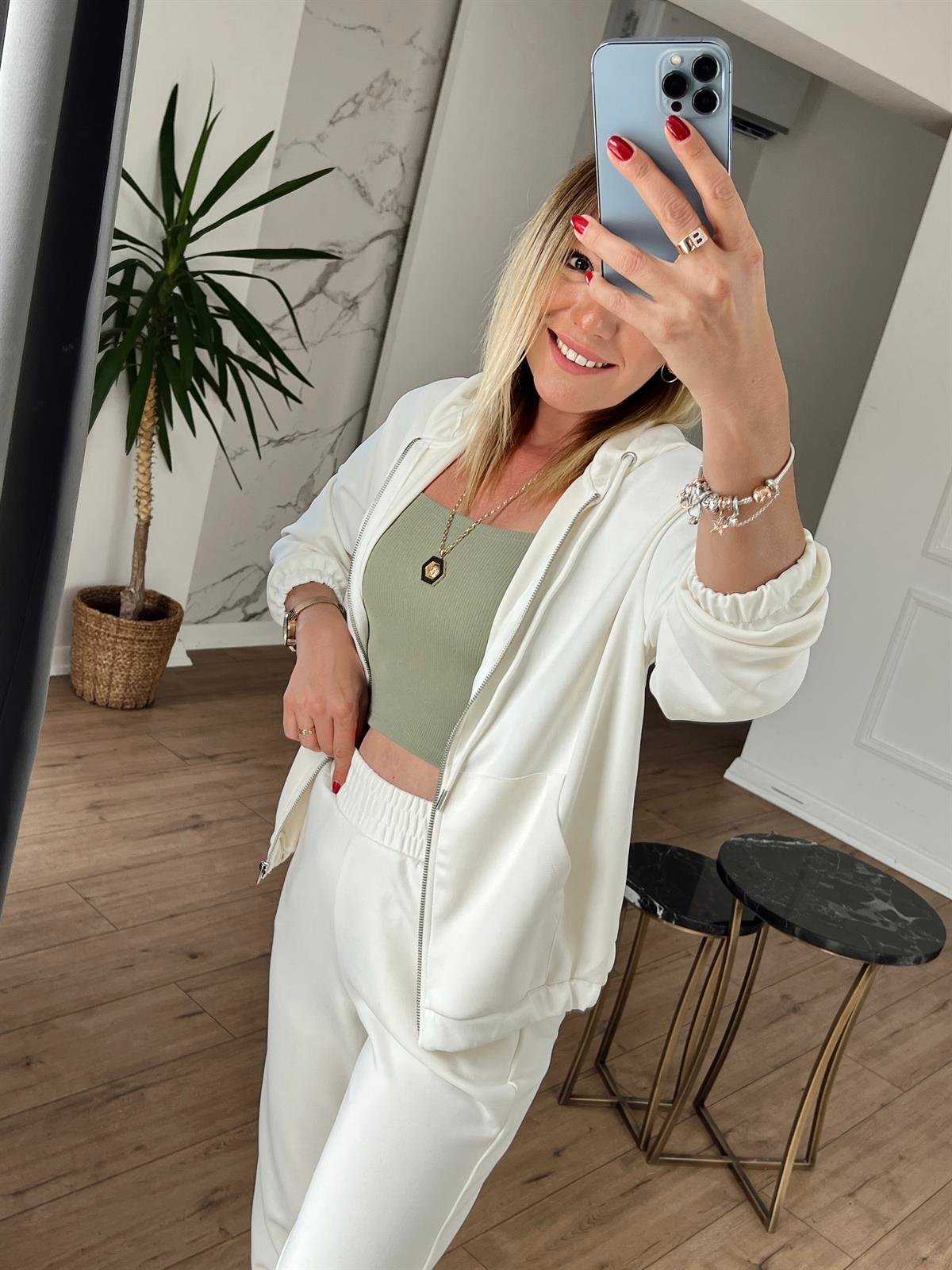 Kapüşonlu Modal Ceket EKRU