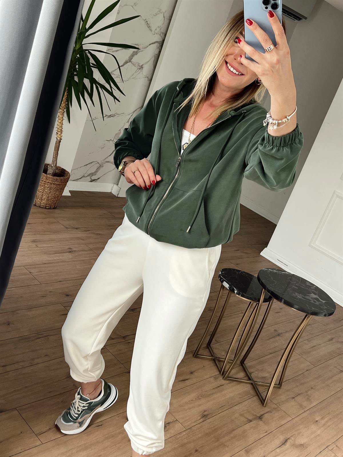 Kapüşonlu Modal Ceket HAKİ