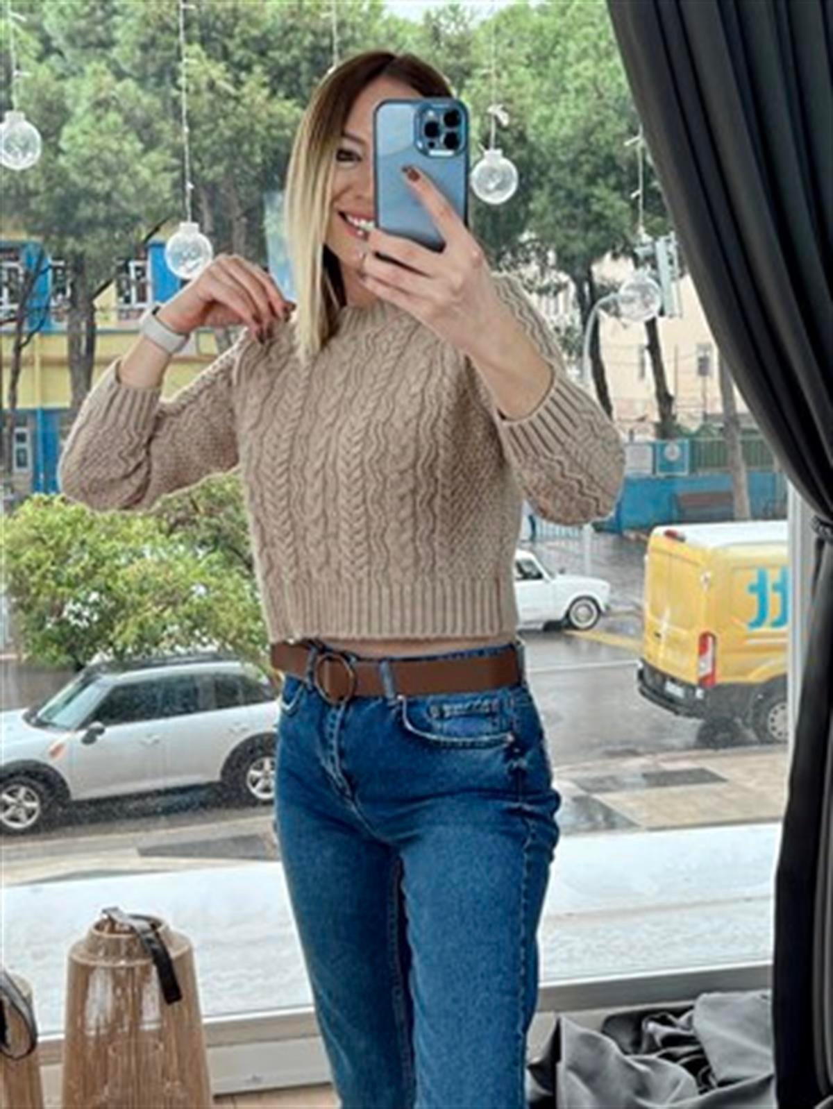 KISA ÖRGÜ KAZAK CAMEL
