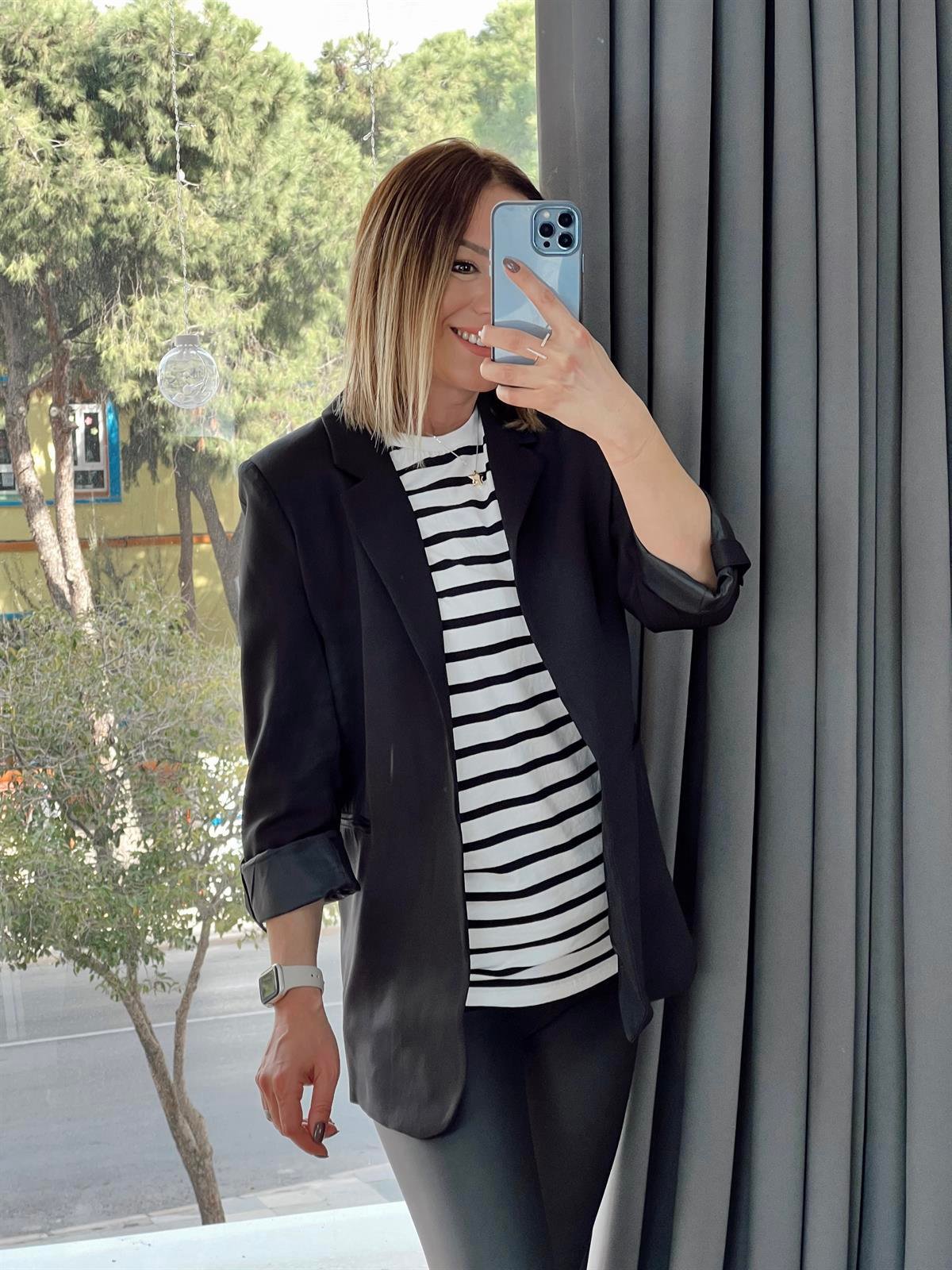 KOL KATLAMALI BLAZER CEKET SİYAH