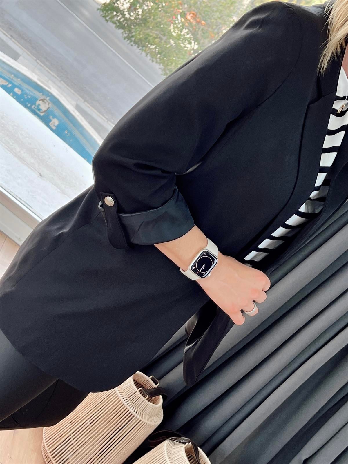 KOL KATLAMALI BLAZER CEKET SİYAH