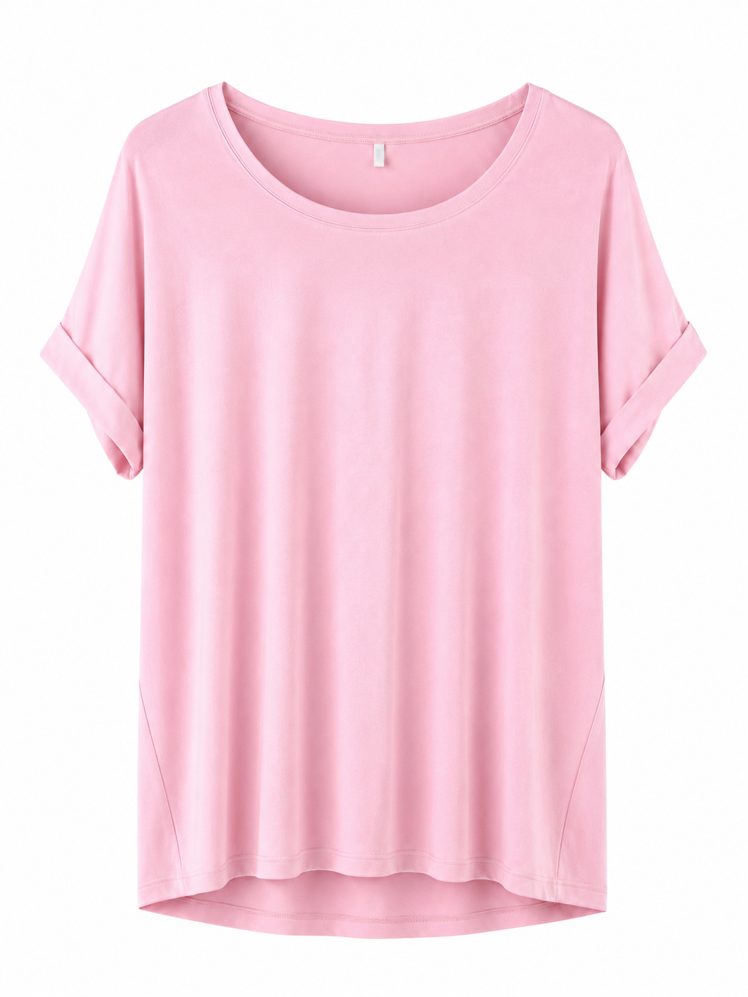 Kolsuz Bisiklet Yaka Tshirt PEMBE