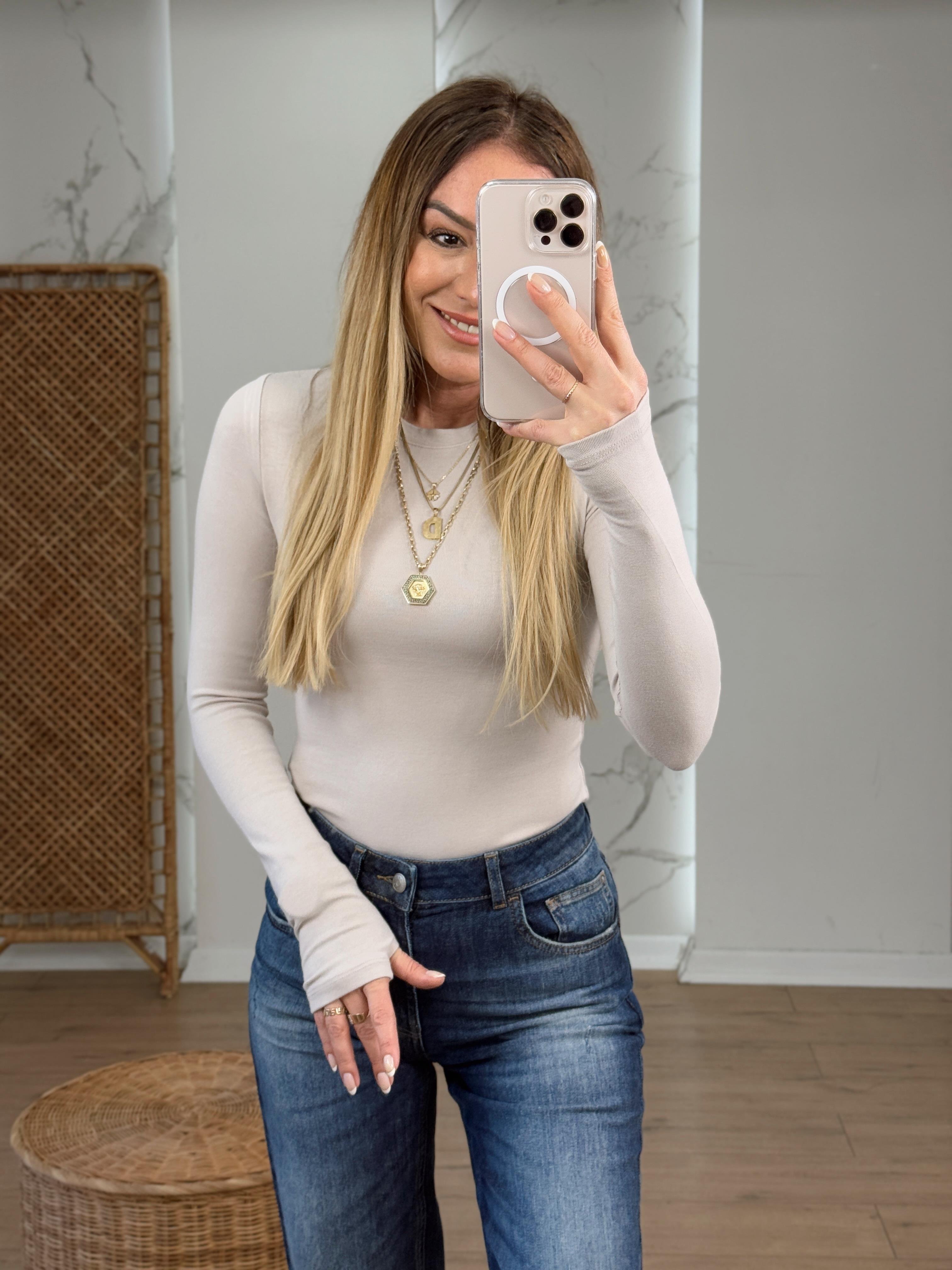 Kolu Yırtmaç Detaylı Body TAŞ