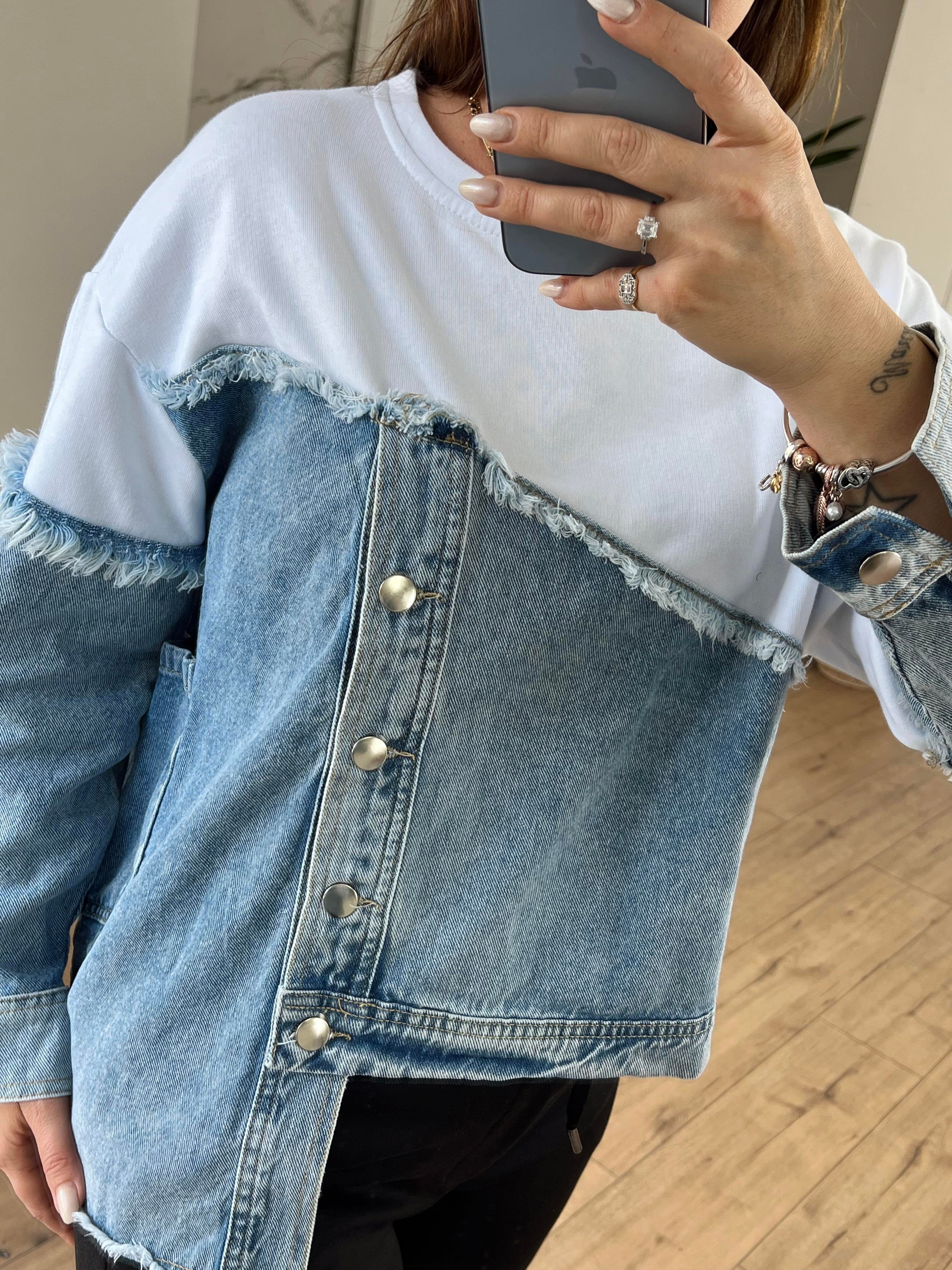 Kot Detaylı Tasarım Sweat BEYAZ