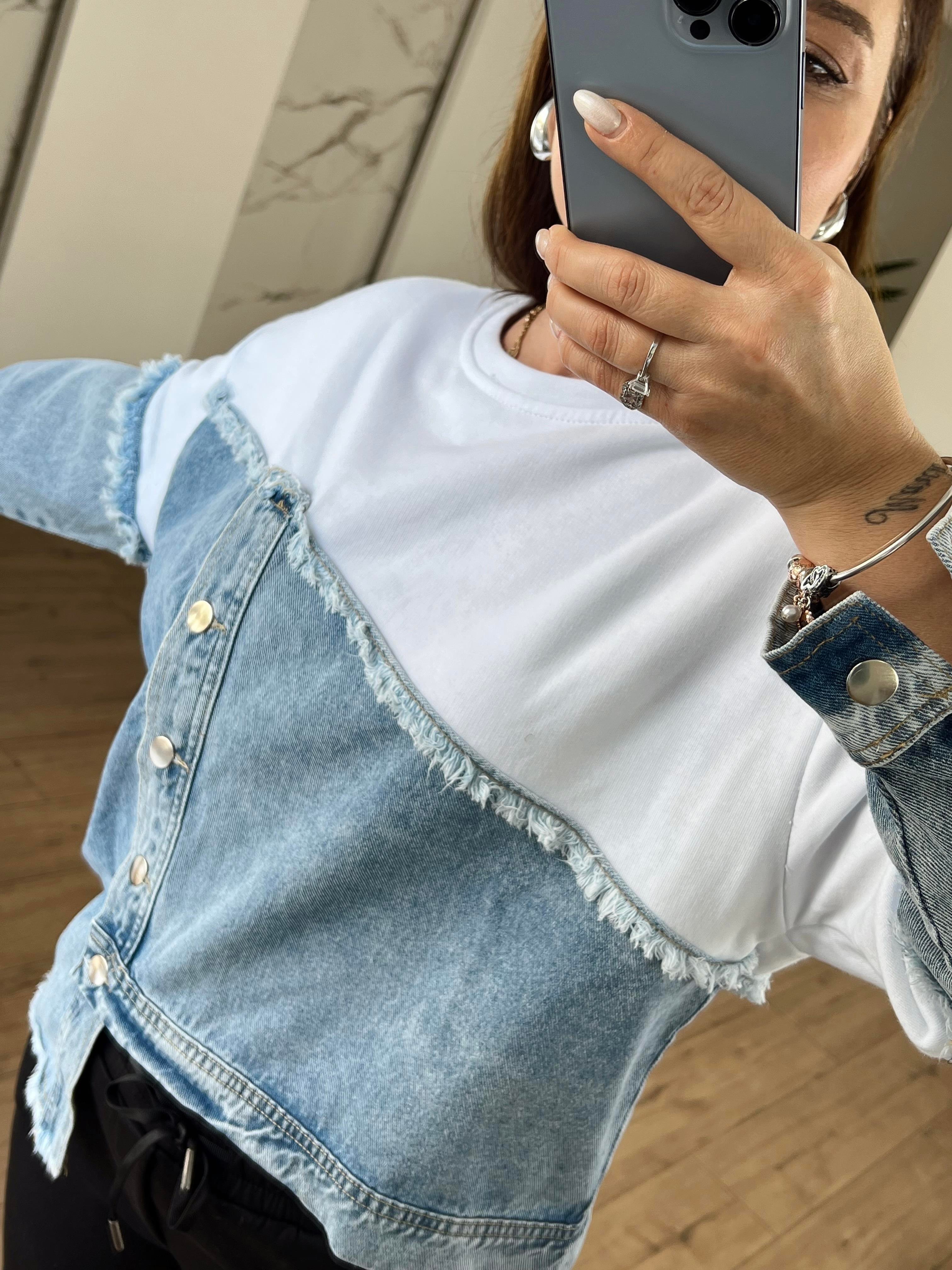 Kot Detaylı Tasarım Sweat BEYAZ
