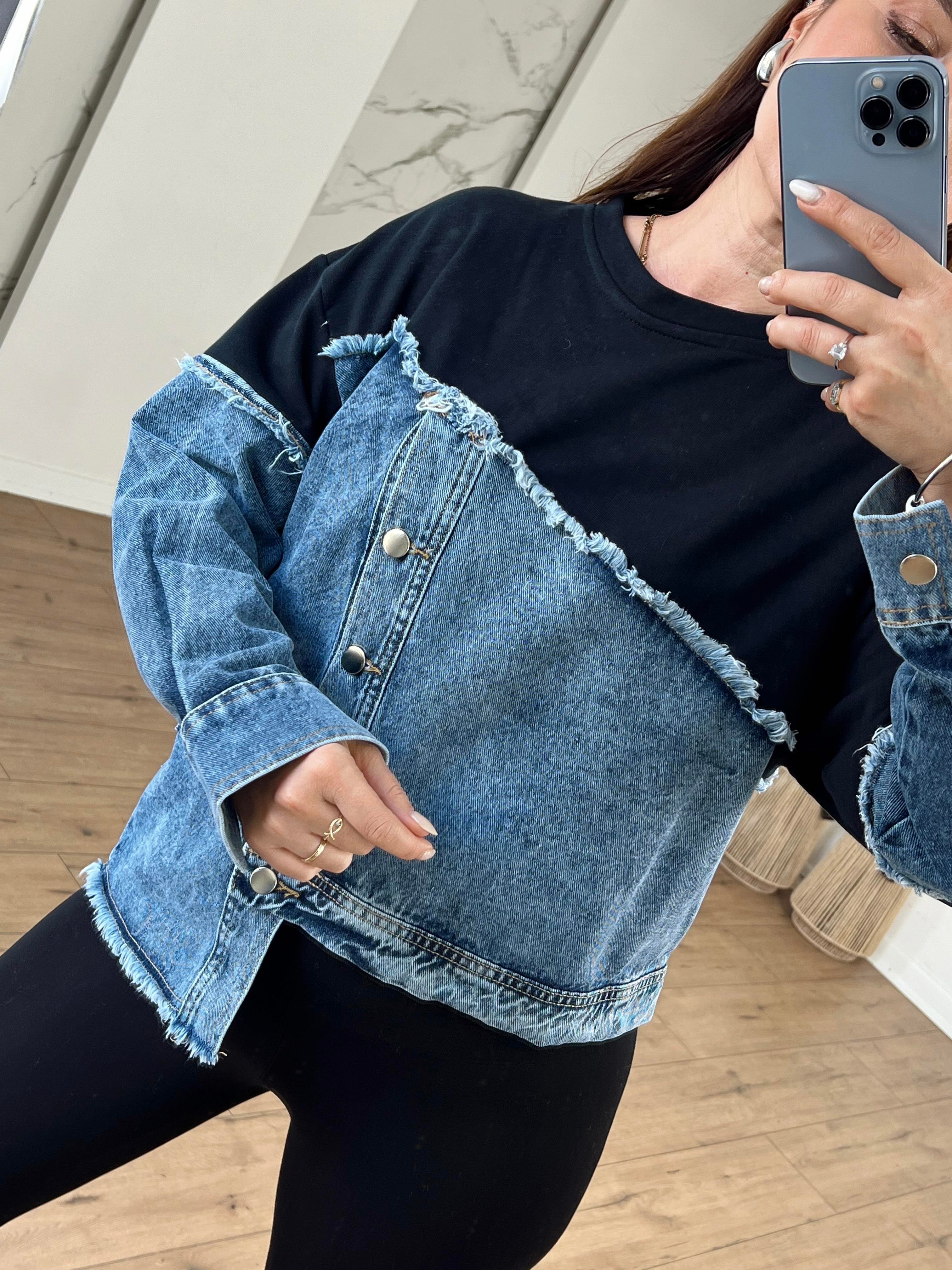 Kot Detaylı Tasarım Sweat SİYAH