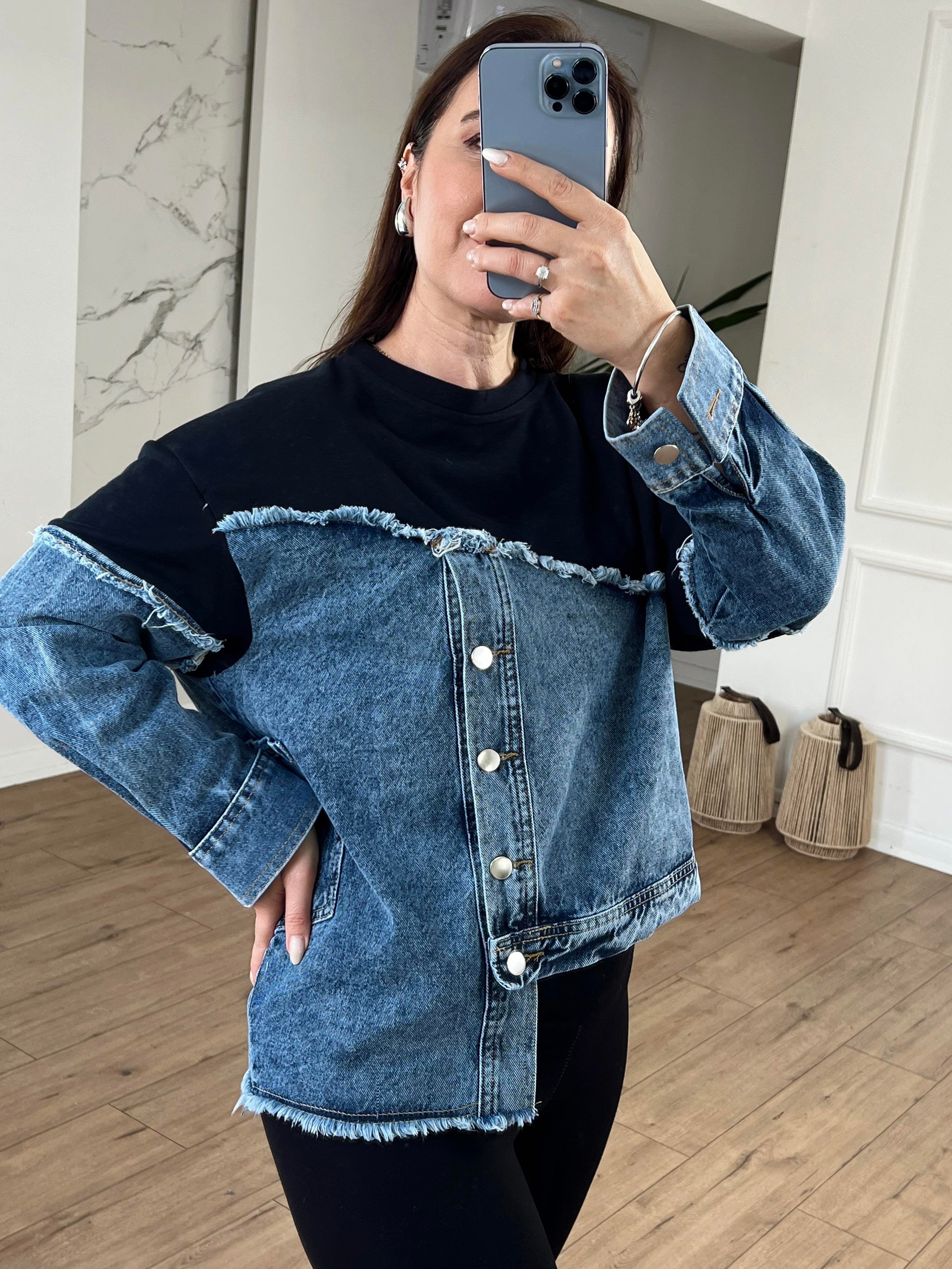 Kot Detaylı Tasarım Sweat SİYAH