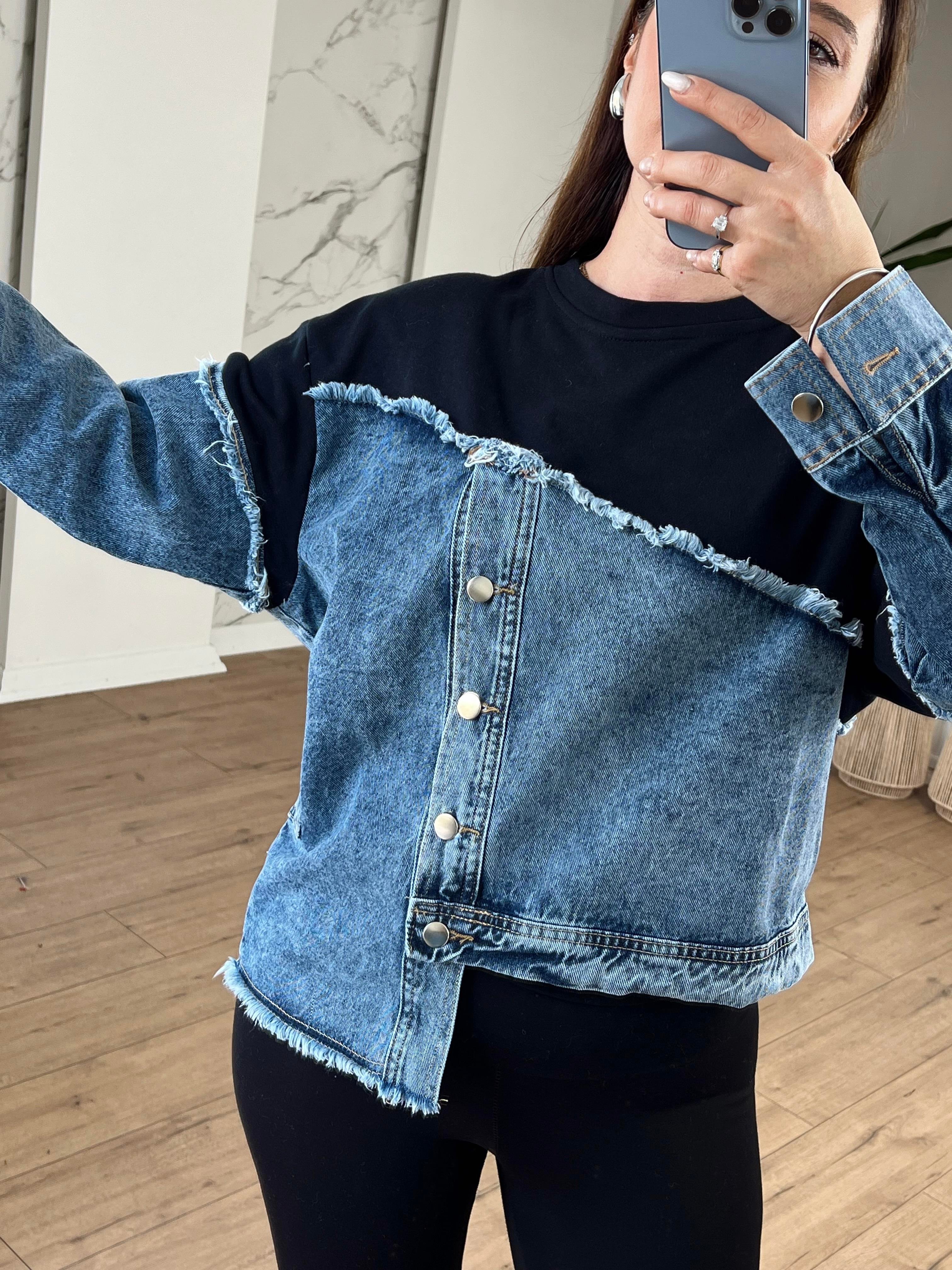 Kot Detaylı Tasarım Sweat SİYAH