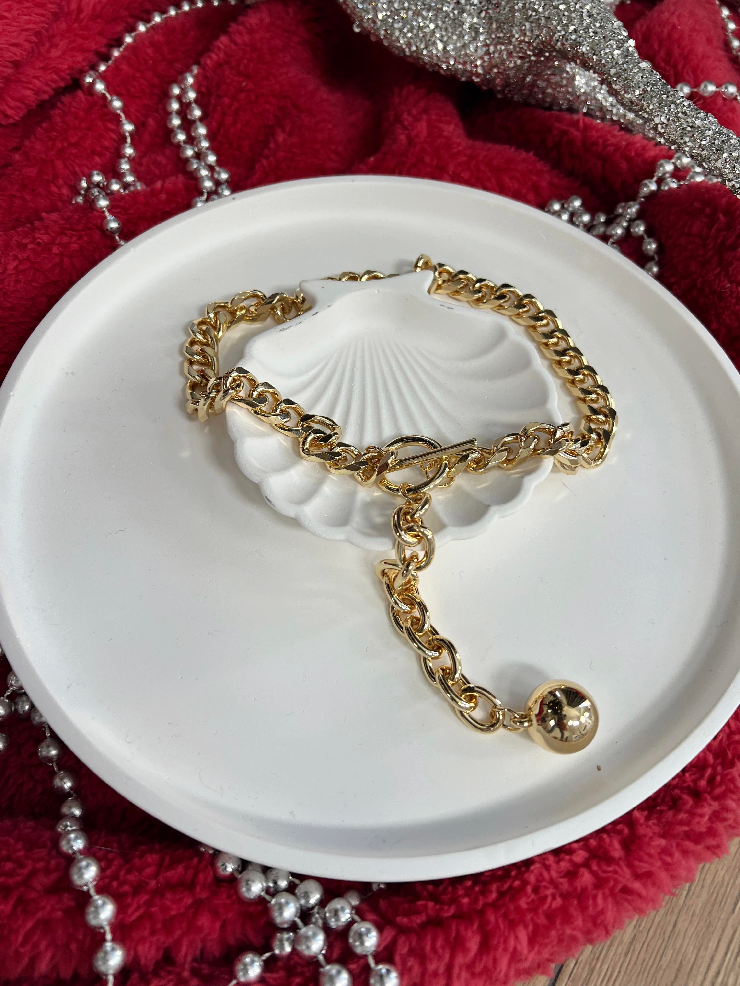 Küre Uçlu Zincir Kolye GOLD