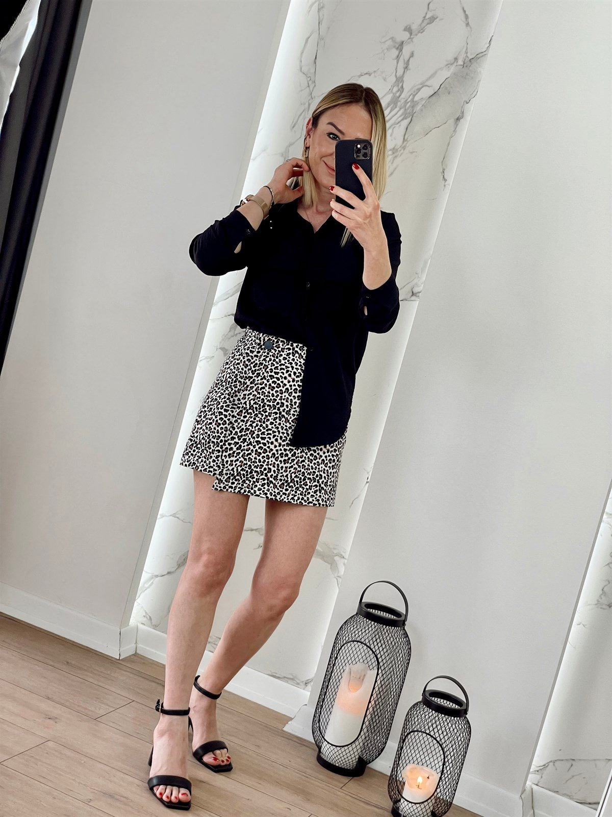 Leopar Desen Şort Etek