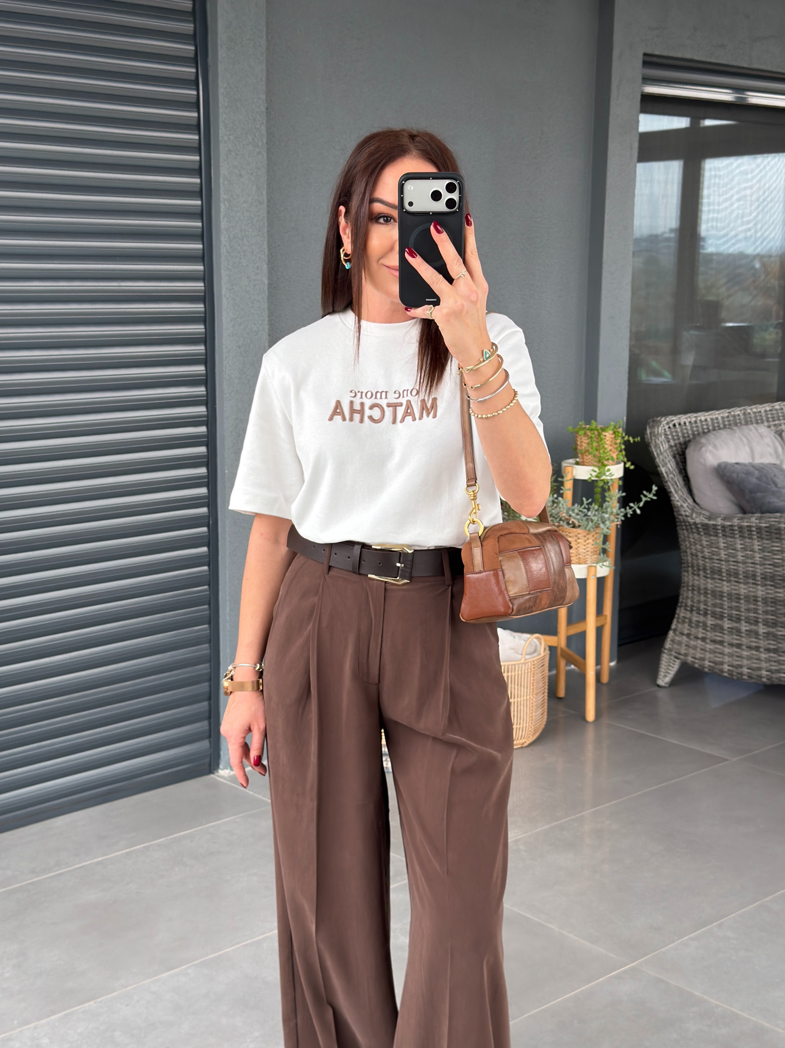 Matcha Nakışlı Tshirt EKRU